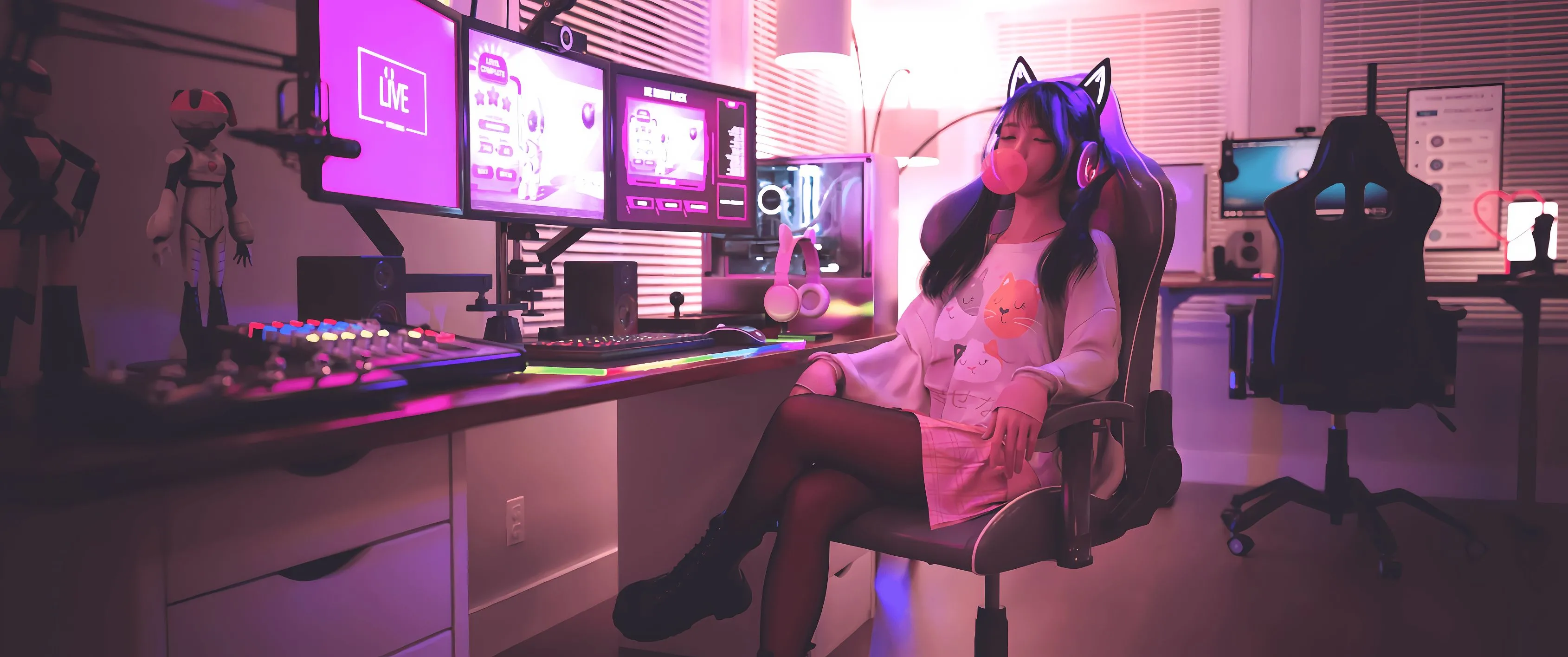 动漫 电竞少女 壁纸预览