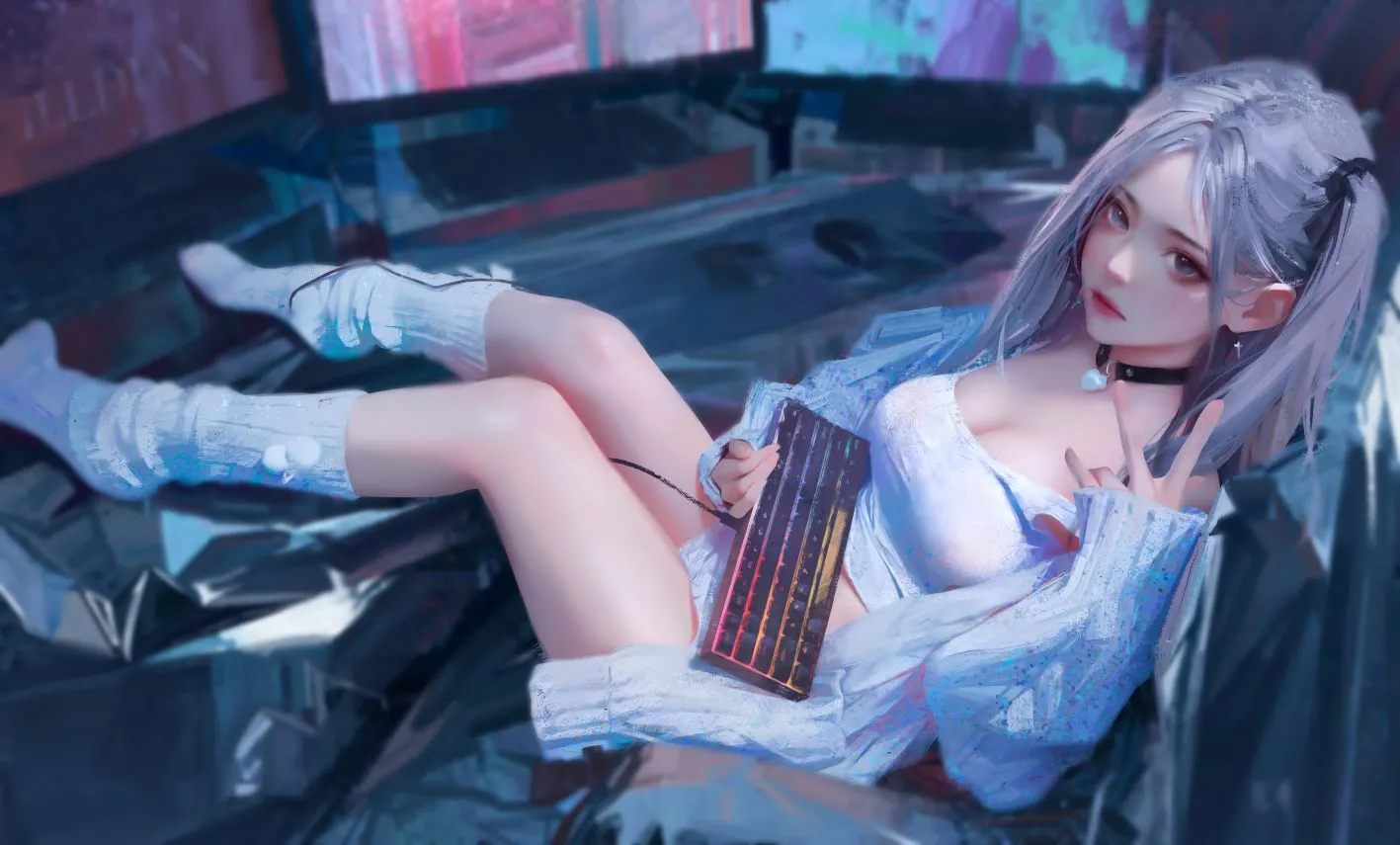 动漫 厚涂 电竞少女 壁纸预览