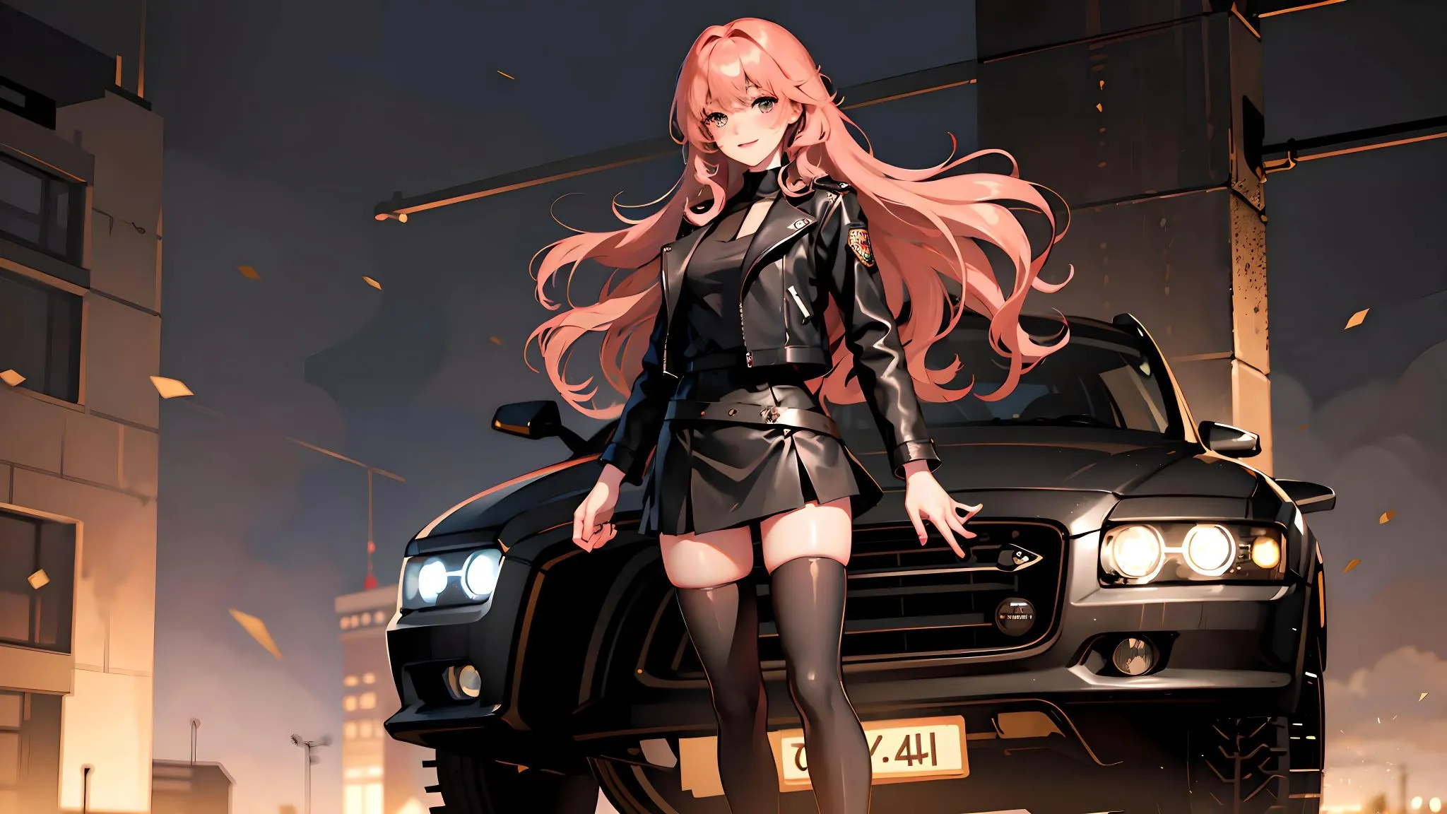 动漫 动漫少女 跑车 壁纸预览