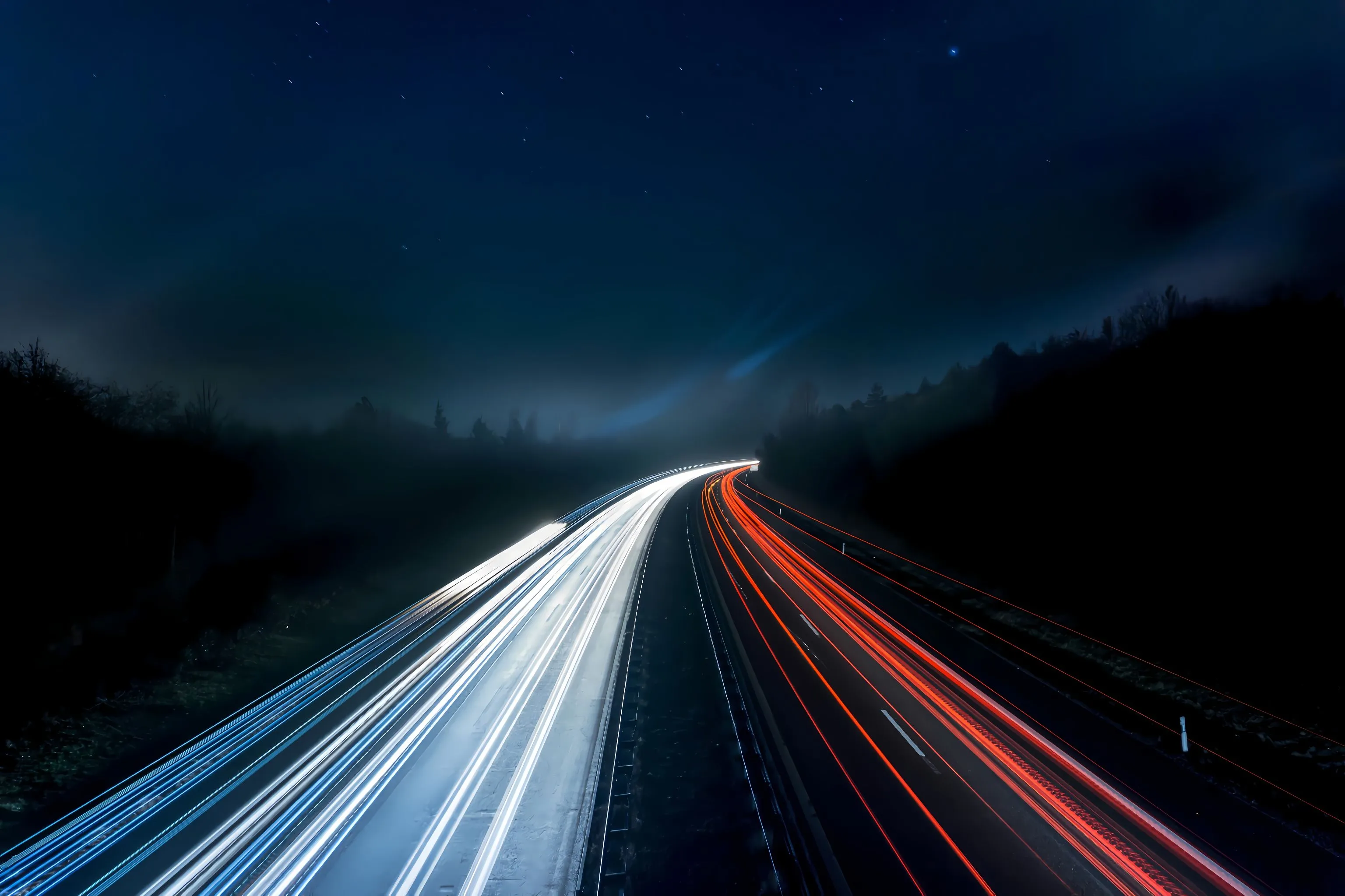 风景 高速公路 夜景 灯光 壁纸预览