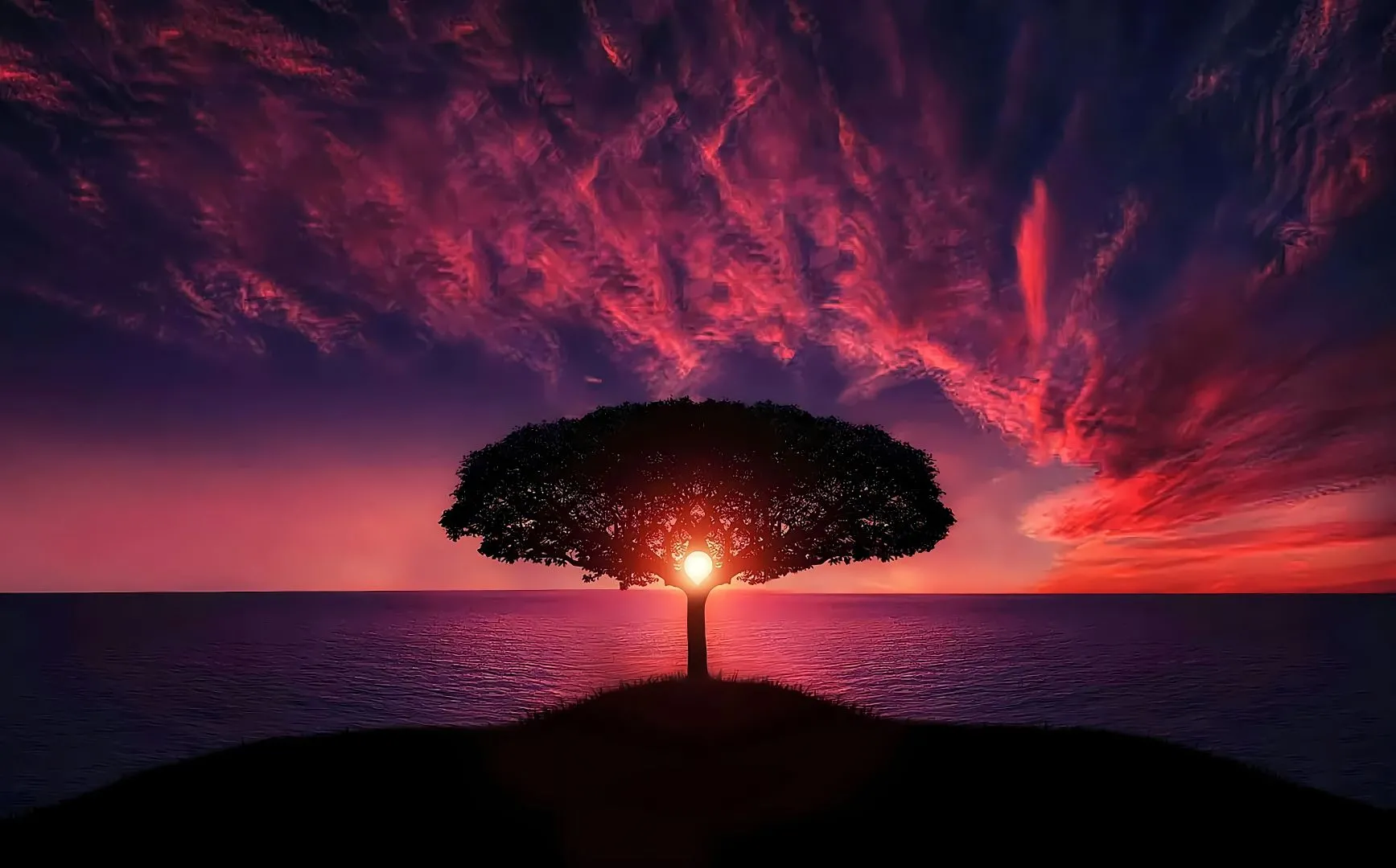 风景 夕阳 唯美 蓝天白云 壁纸预览