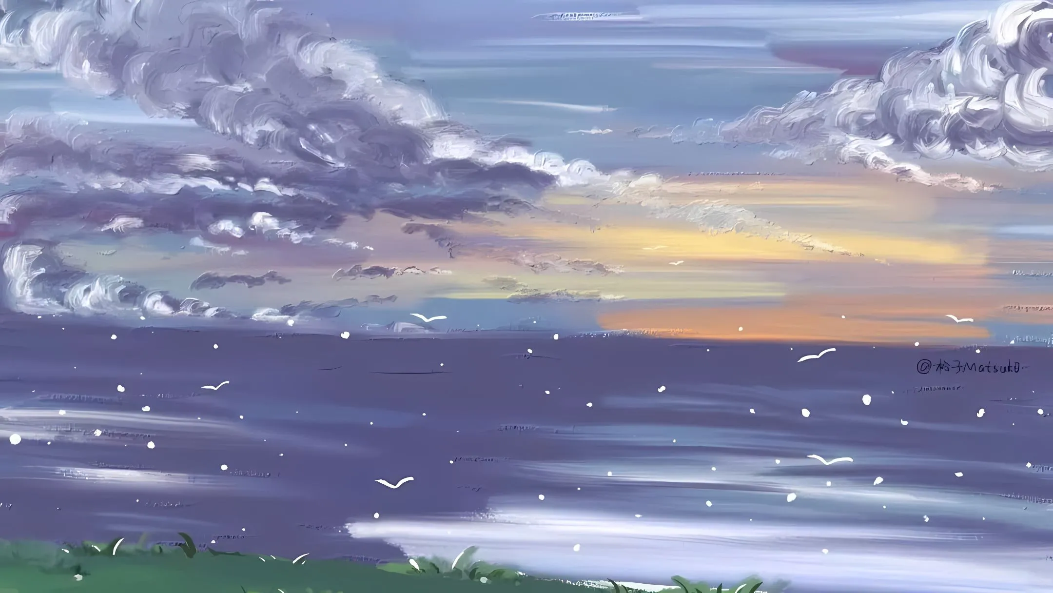 插画 油画 天空 梦幻 治愈 壁纸预览