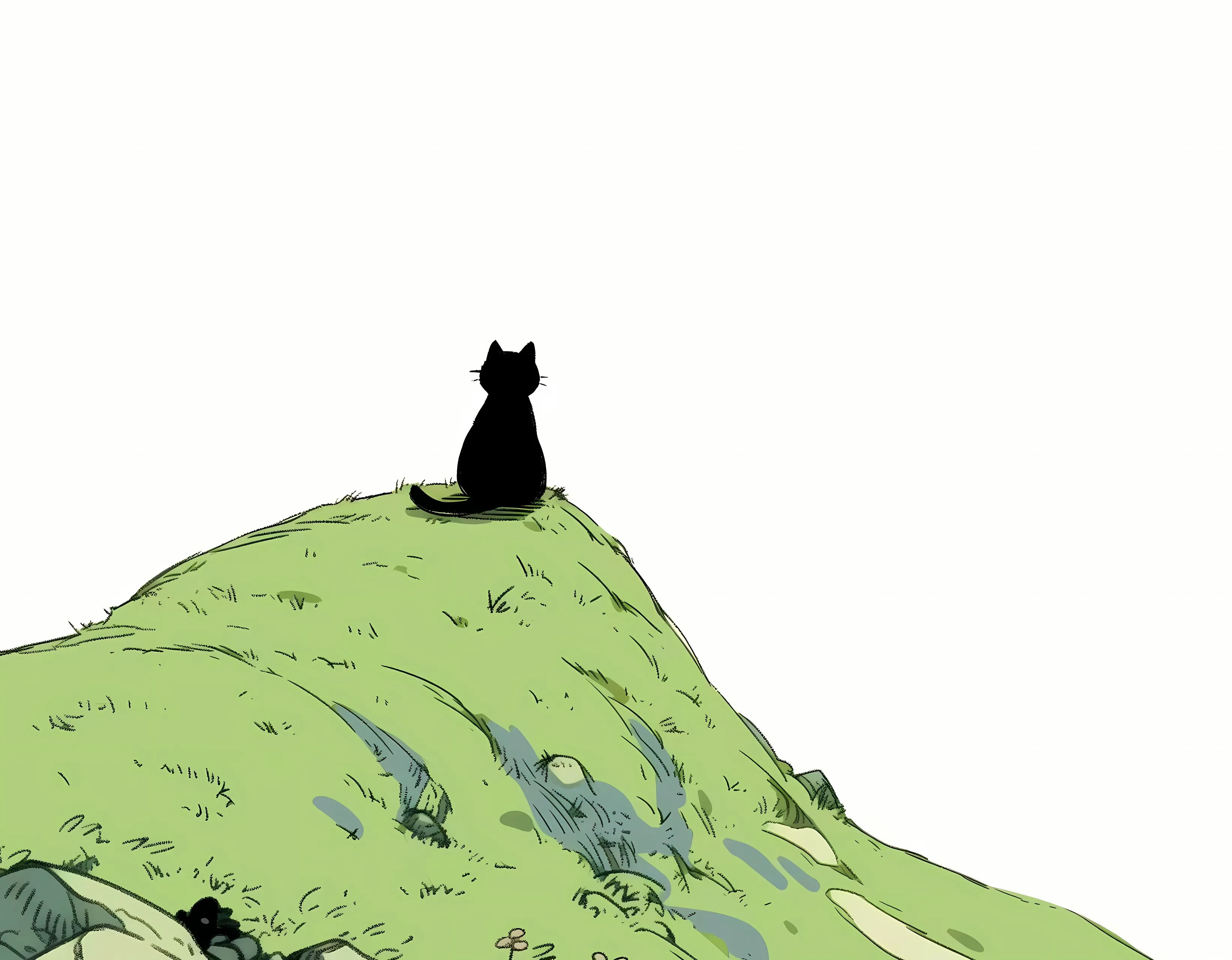 卡通 插画 小猫 可爱 治愈 壁纸预览