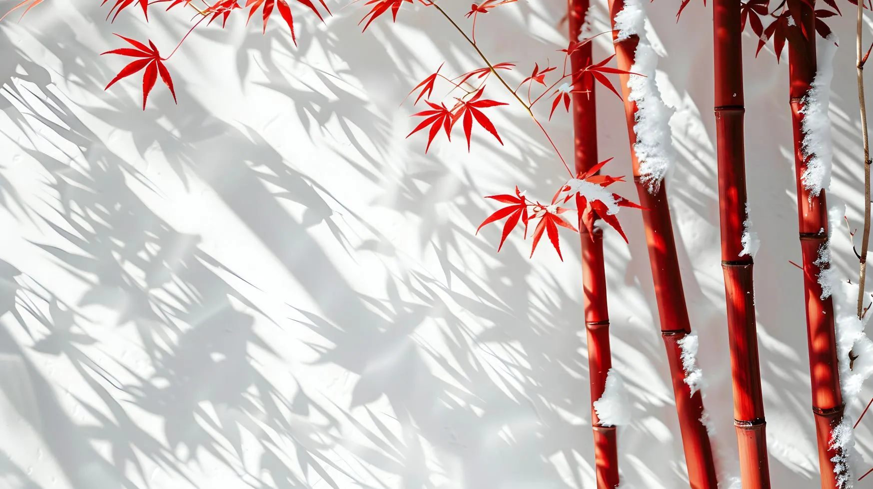 插画 竹子 雪中傲竹 壁纸预览