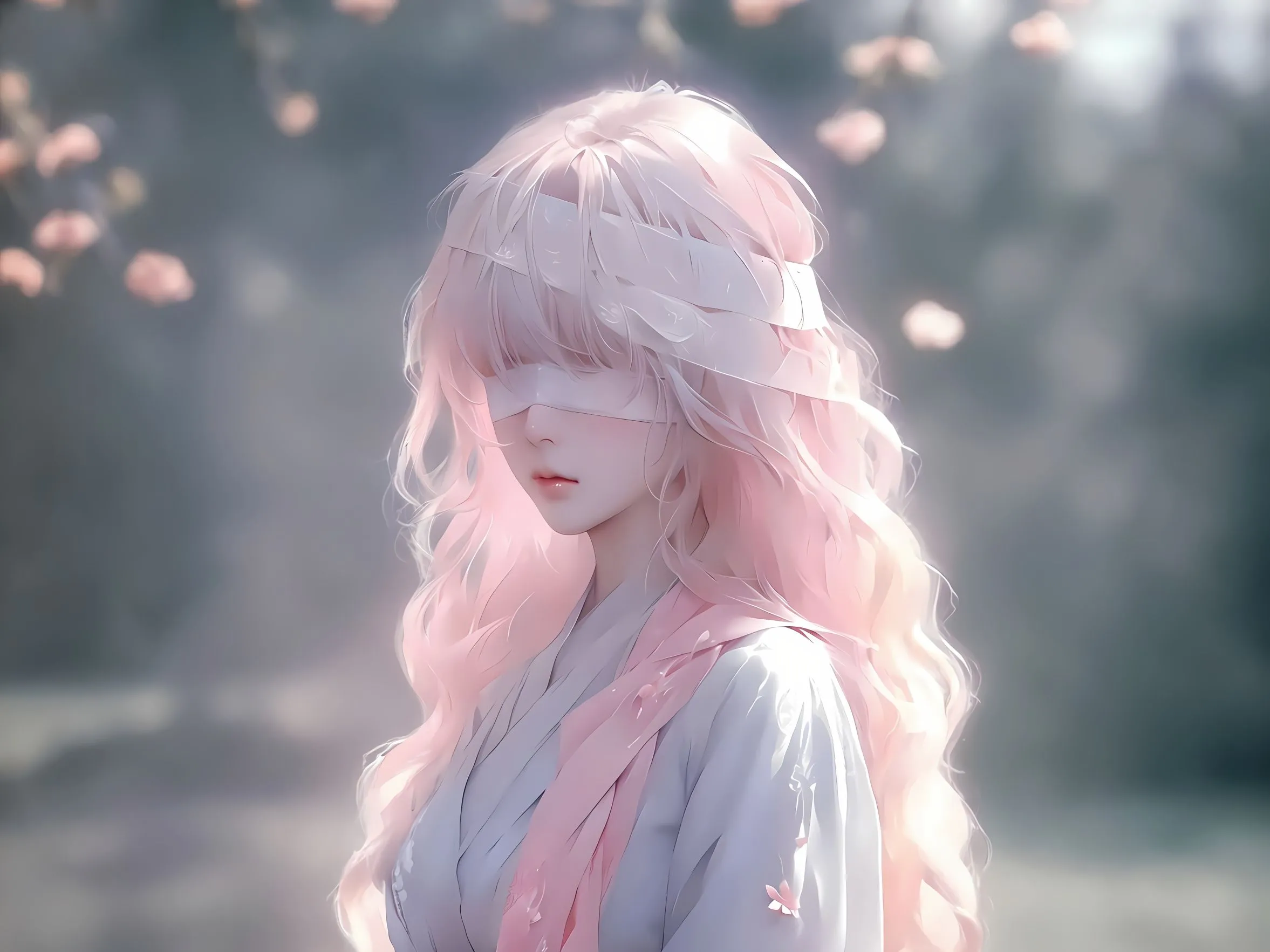 动漫 动漫少女 ai绘画 粉发少女 梦幻 唯美 壁纸预览