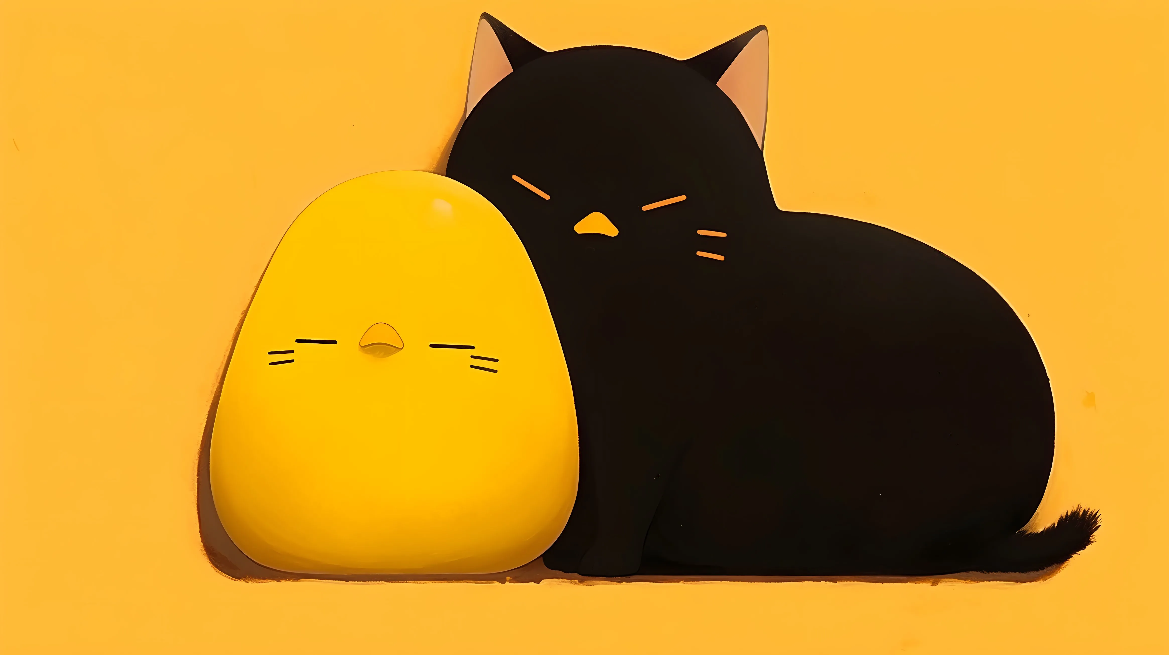 动物 卡通 简约 可爱 可爱小黑猫 壁纸预览