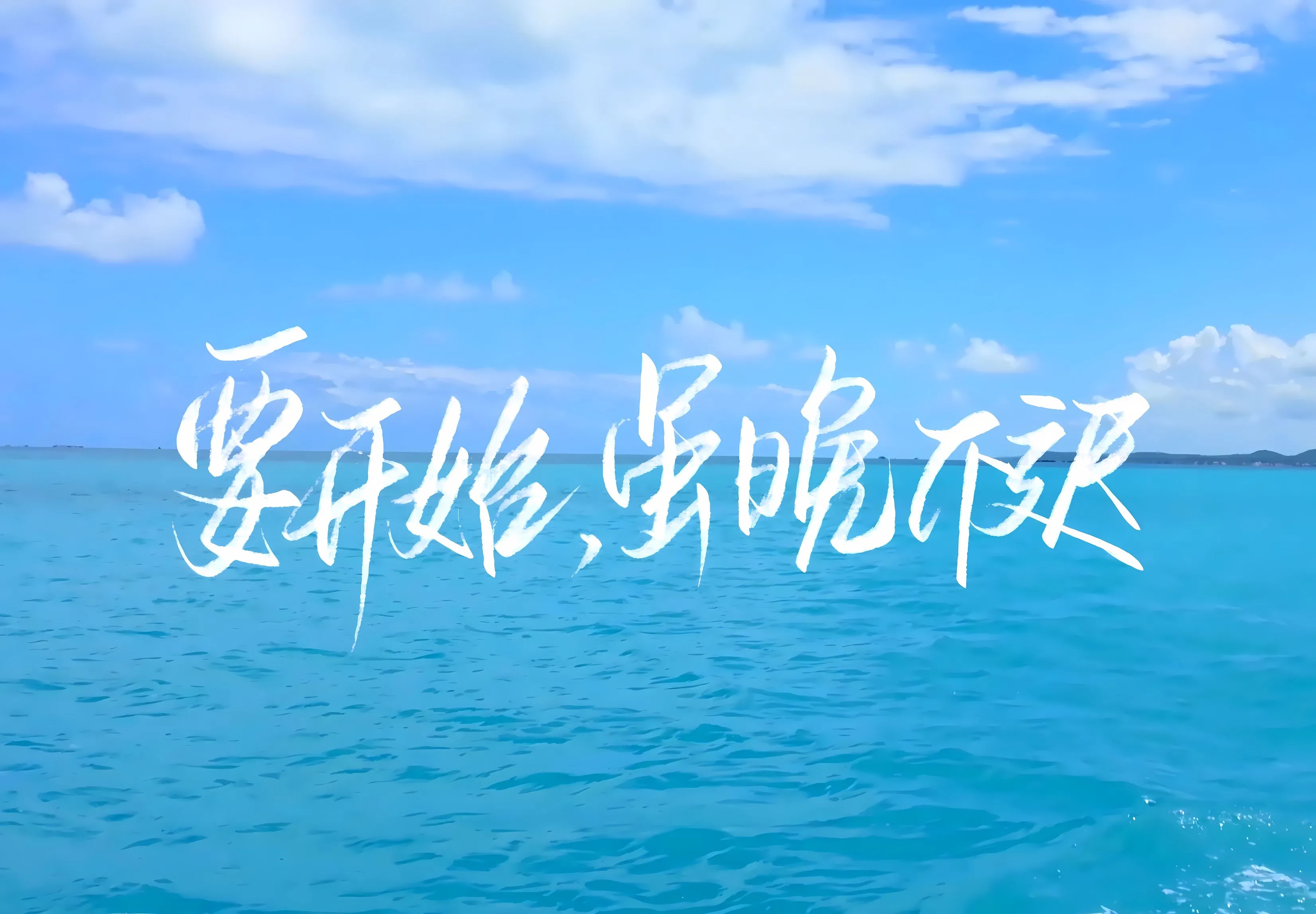 励志 风景 大海 要开始虽晚不迟 上岸 壁纸预览