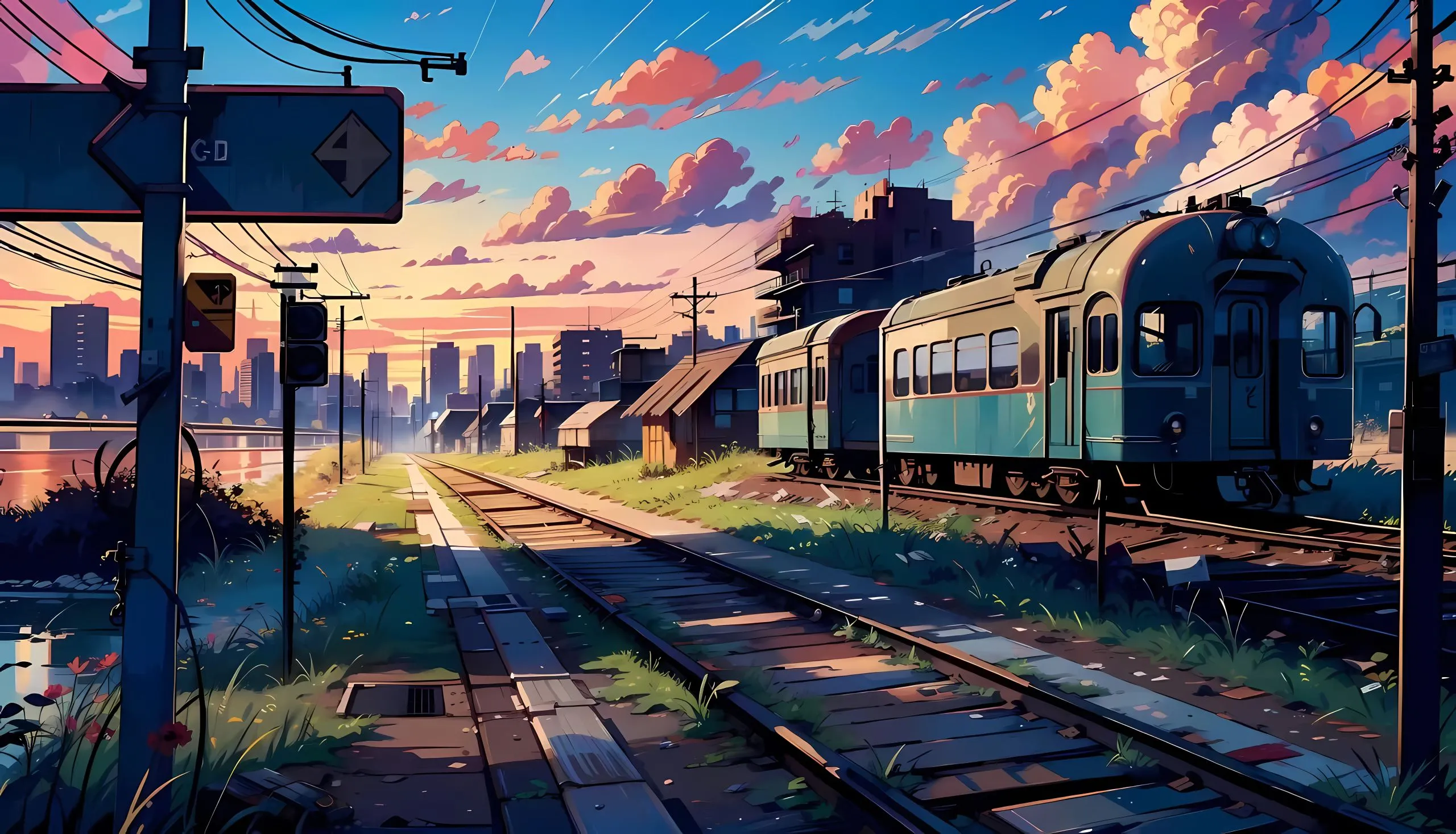 动漫 动漫场景 火车 唯美 壁纸预览