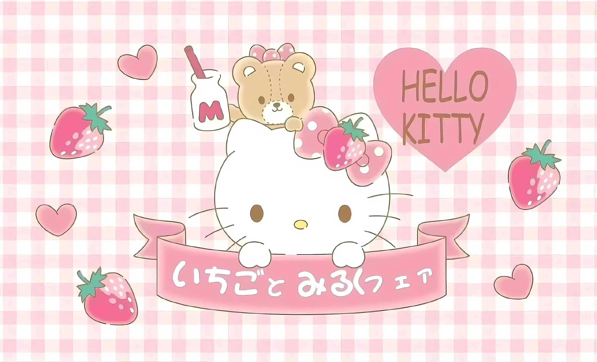 卡通 可爱 helloKitty 三丽鸥 粉色 壁纸预览