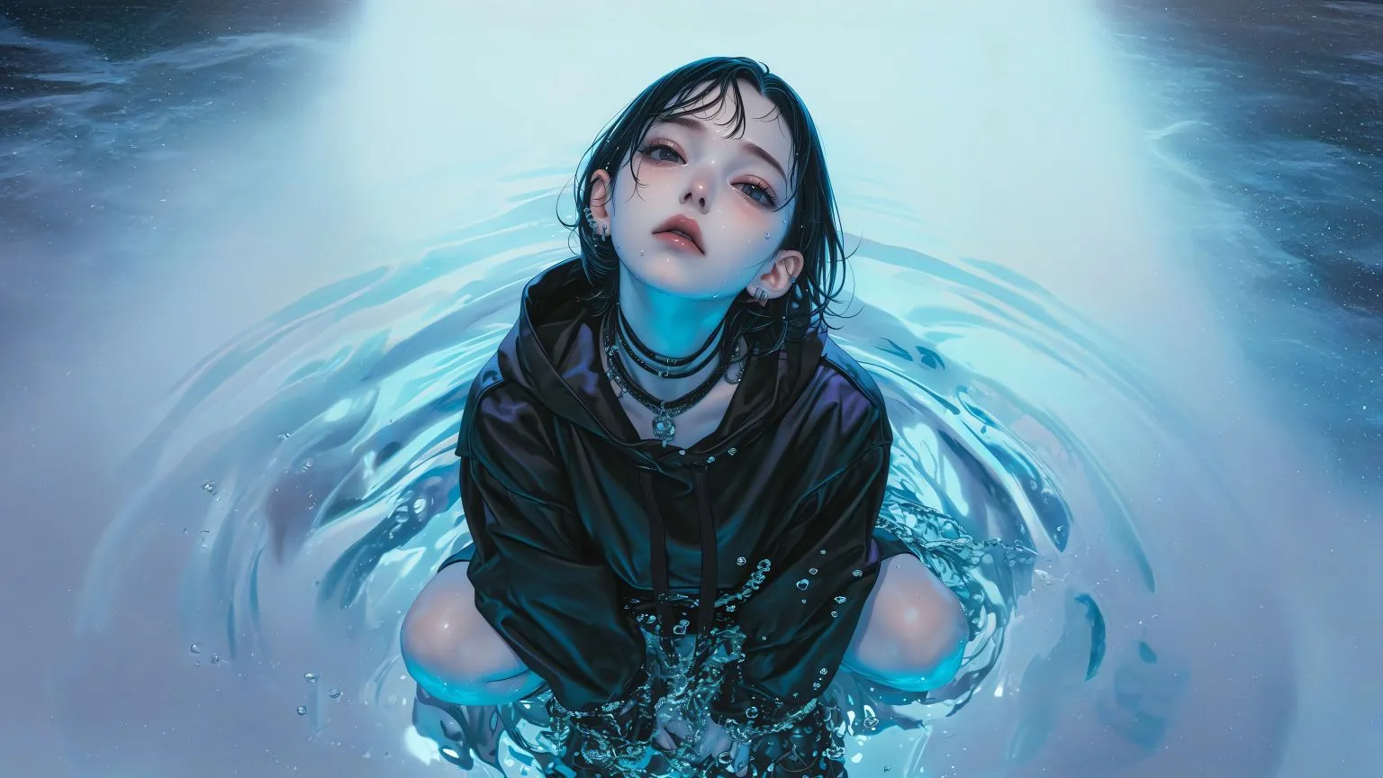 动漫 二次元 水中少女 壁纸预览