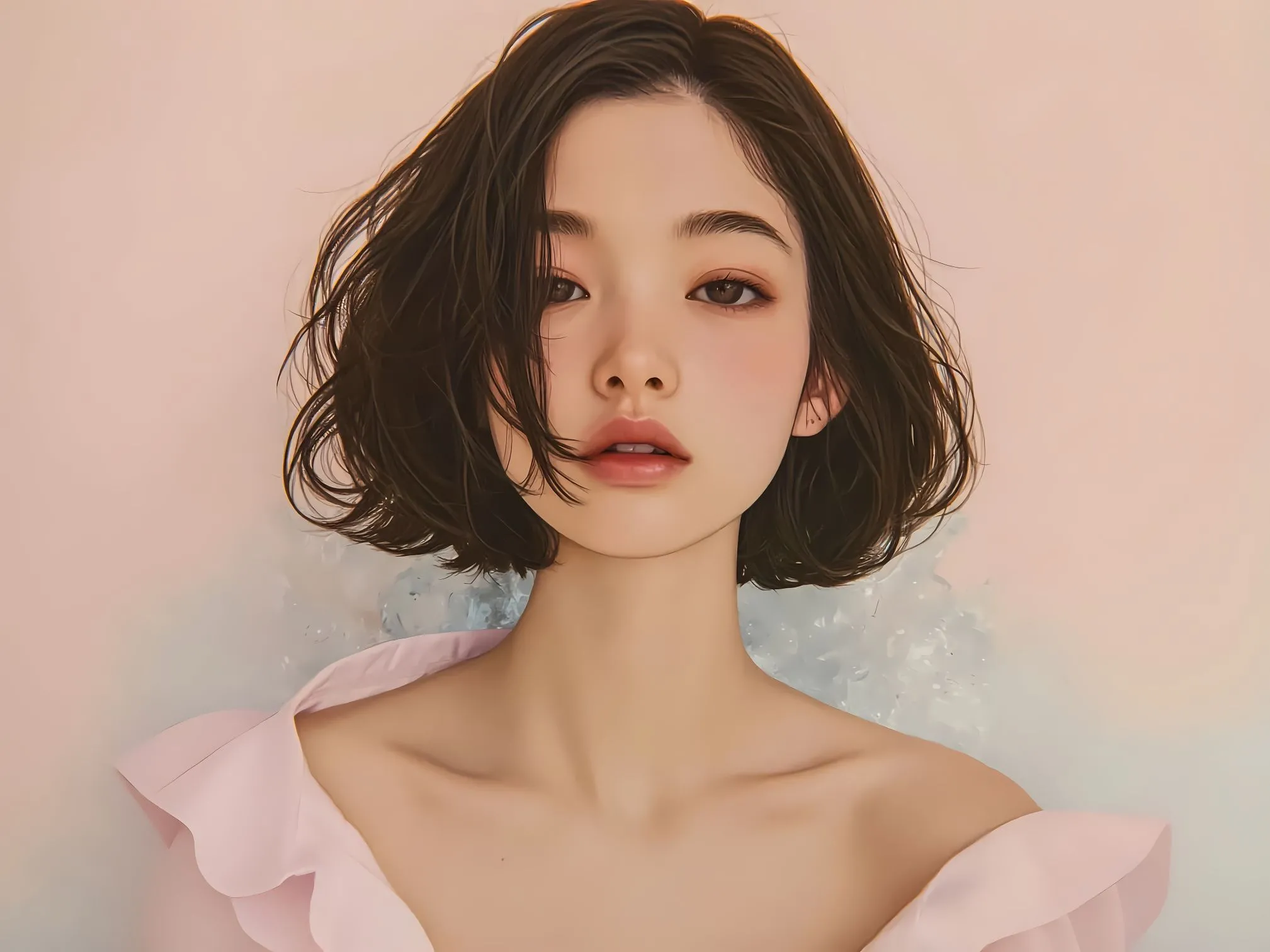 美女 ai绘画 短发少女 个性 壁纸预览