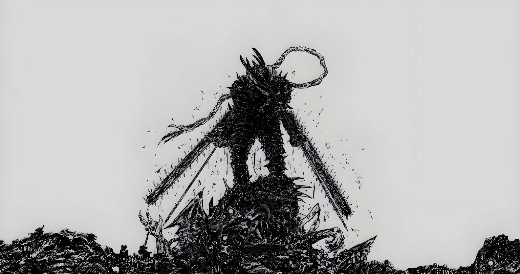 动漫 电锯人 黑白原画集 壁纸预览