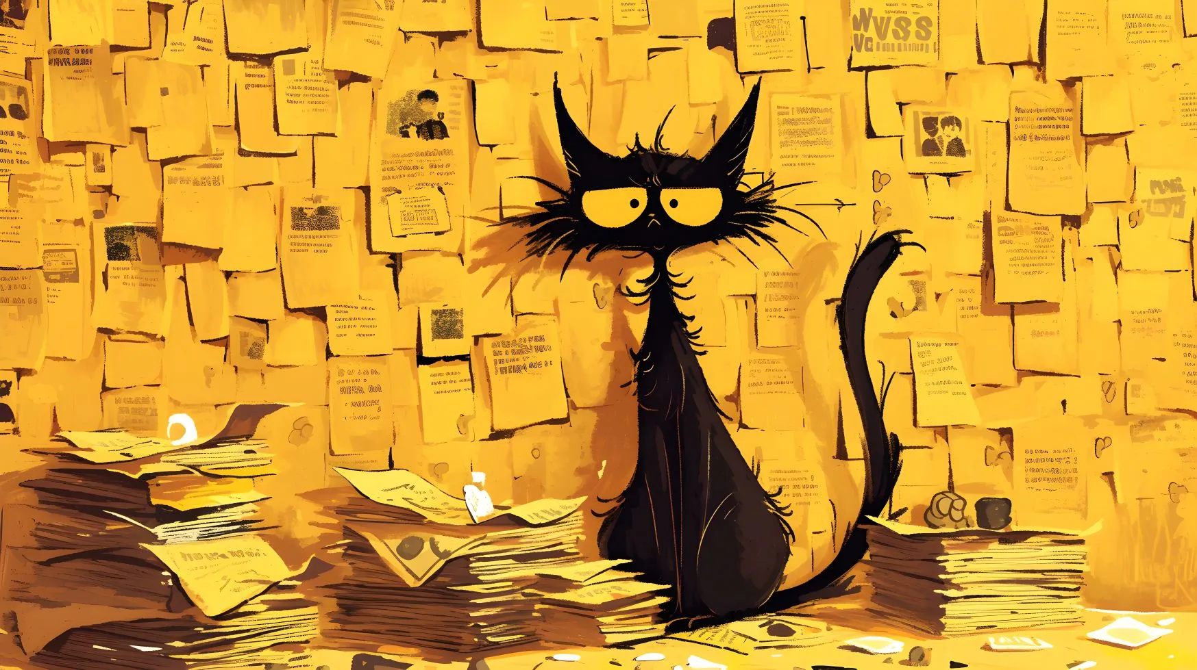 动漫 卡通 黄色 猫咪 壁纸预览