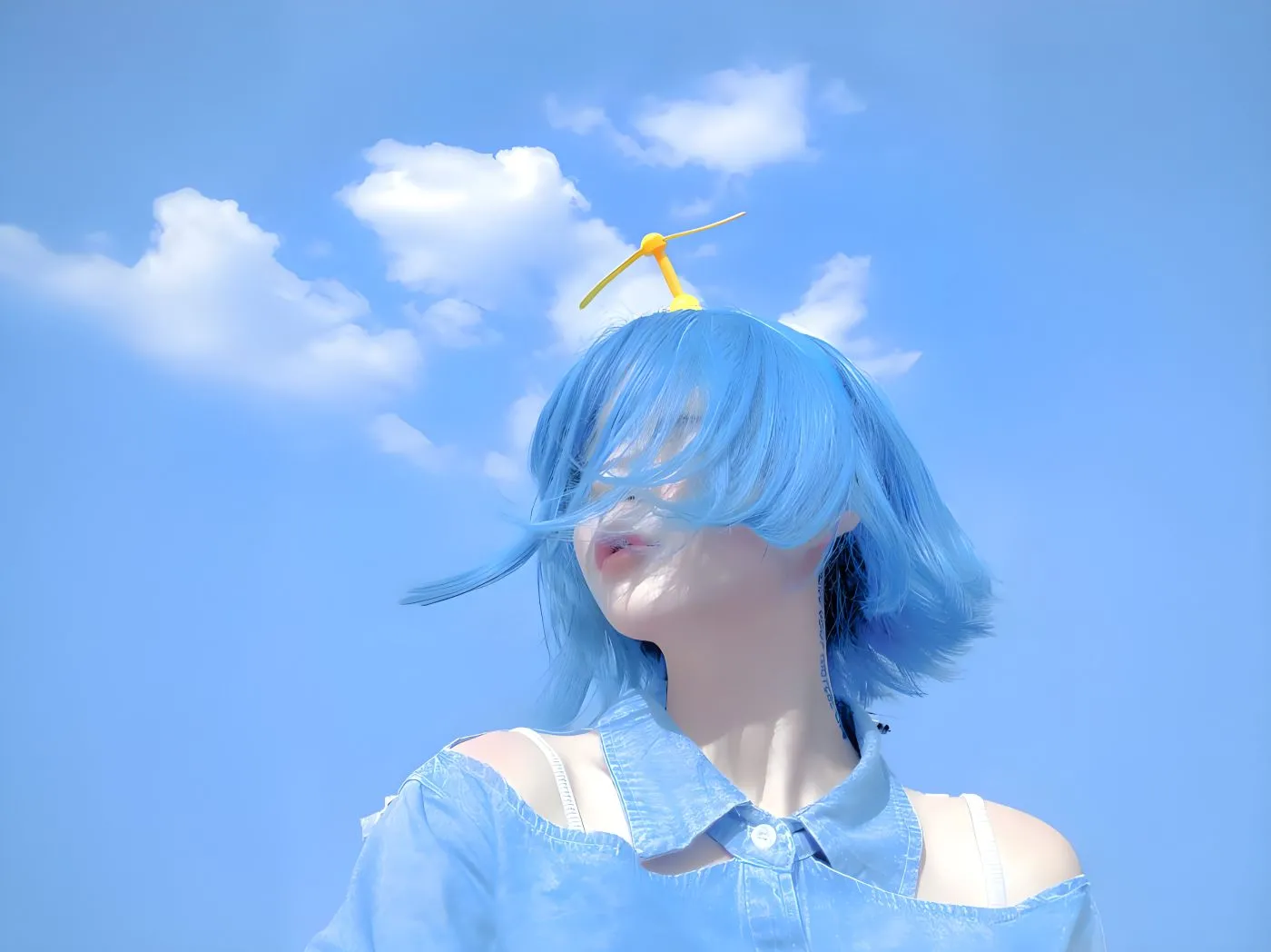 动漫 动漫少女 蓝发少女 氛围感 壁纸预览