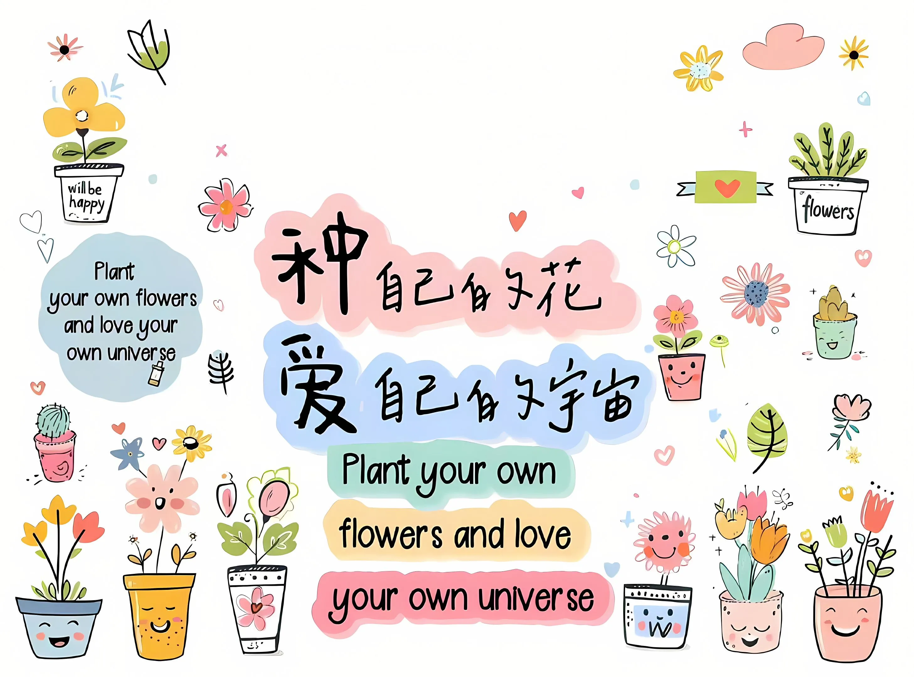 励志 卡通 文字 可爱 治愈 壁纸预览
