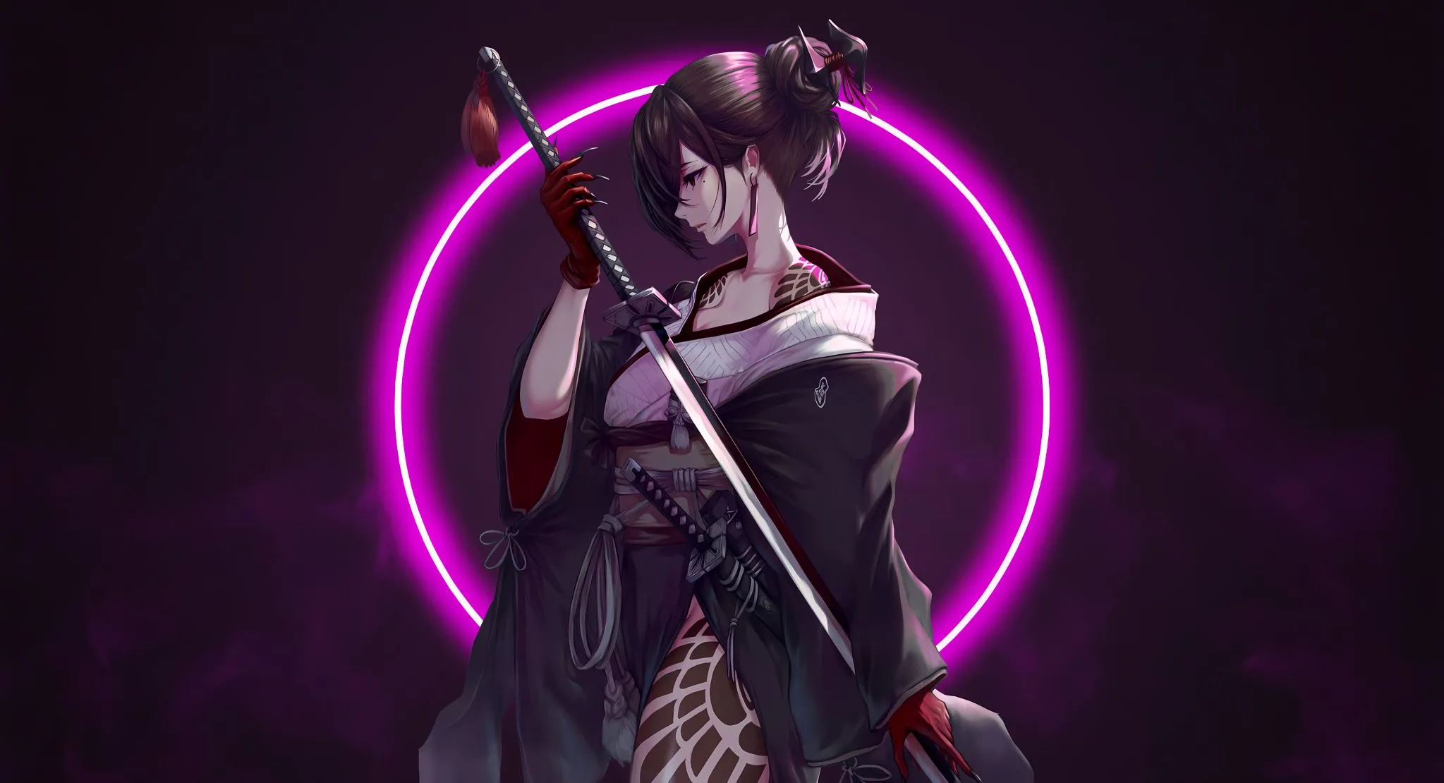 动漫 二次元 酷炫少女 剑士 壁纸预览