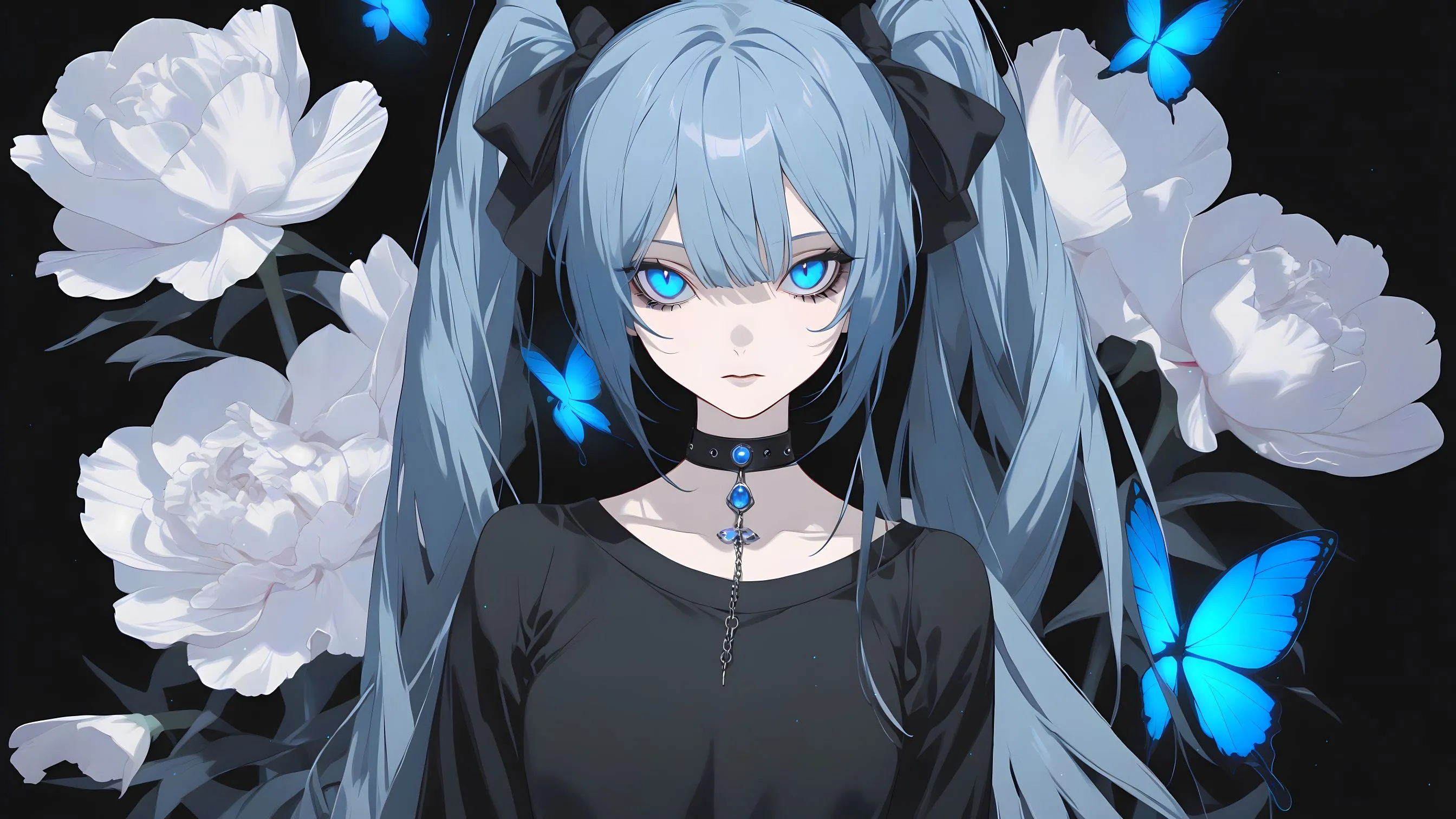 动漫 初音未来 蝴蝶 壁纸预览
