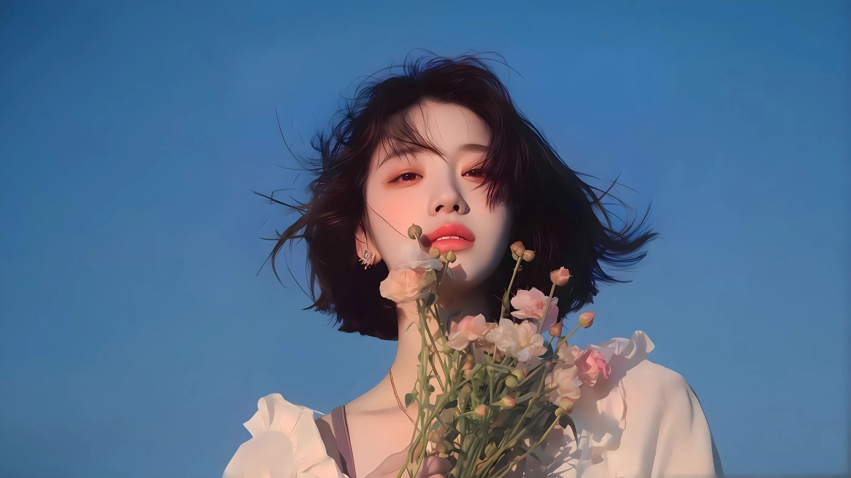 美女 鲜花少女 氛围感写真 治愈 高颜值 壁纸预览