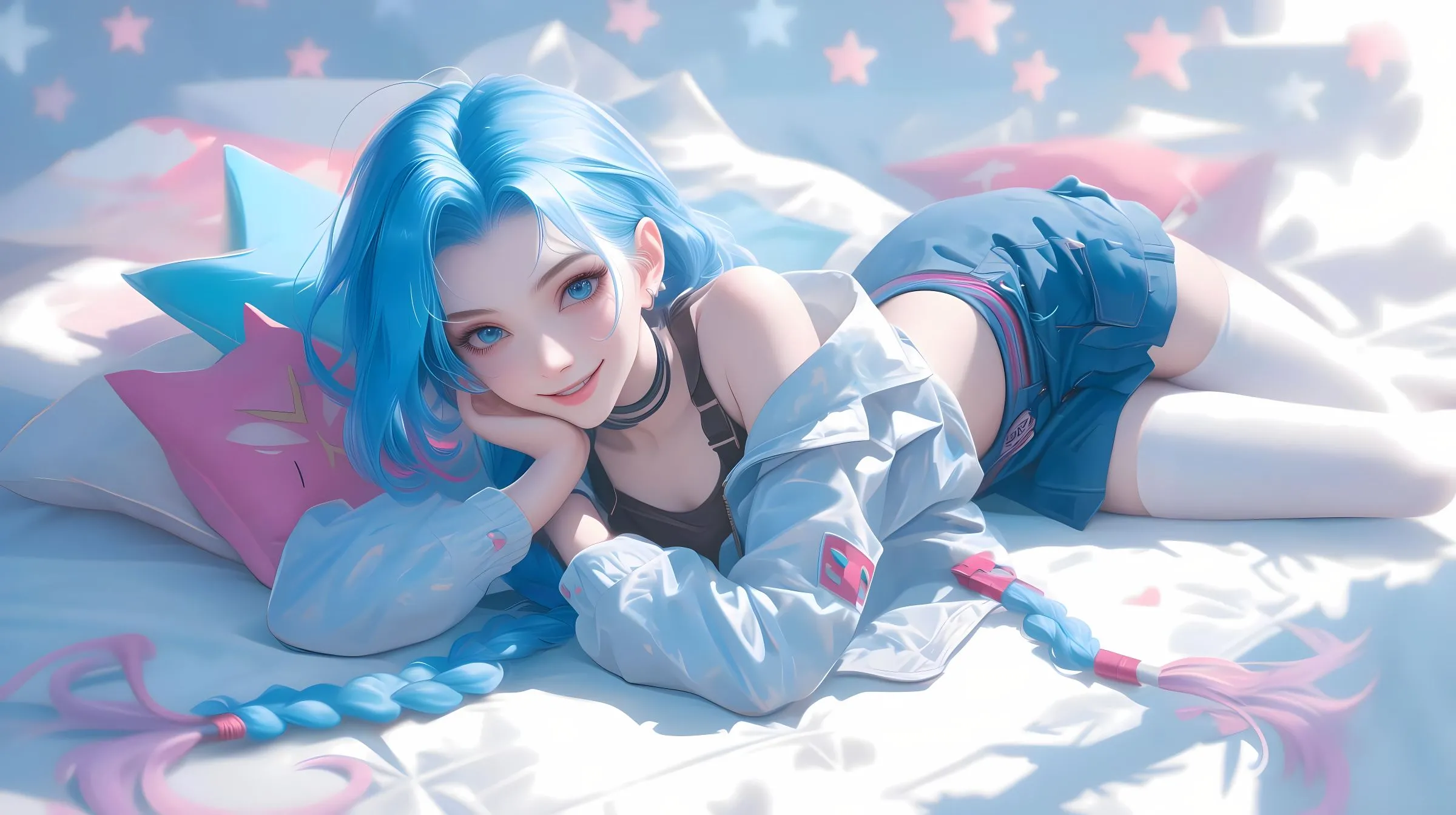 动漫 游戏 动漫少女 金克丝 英雄联盟 壁纸预览