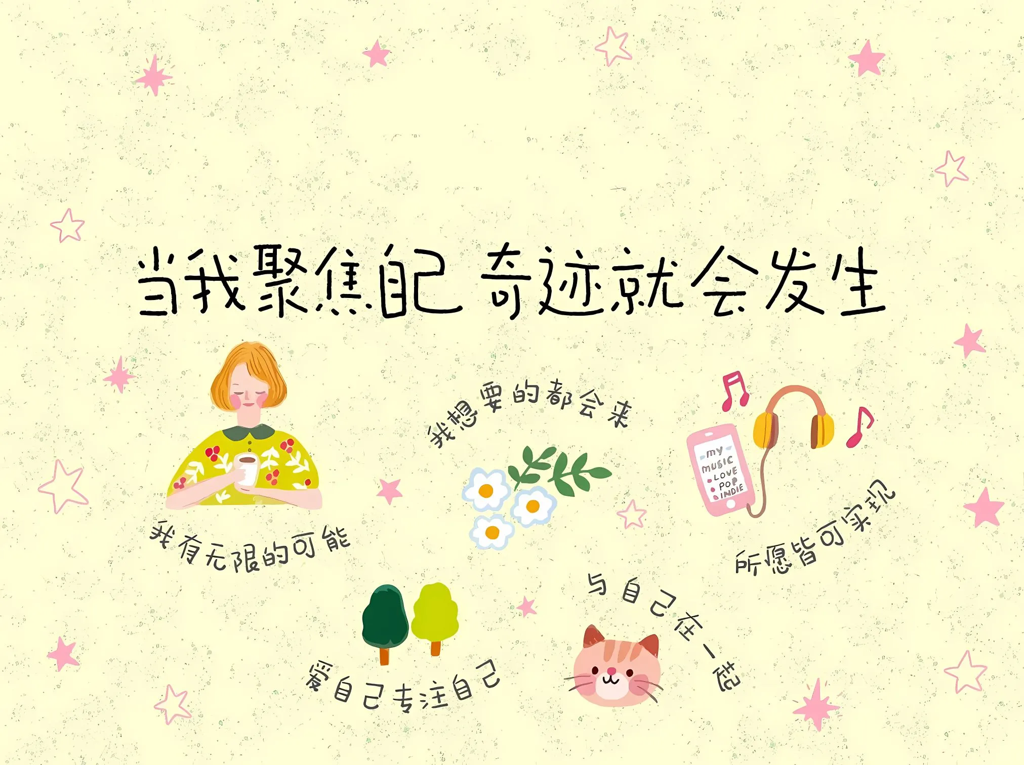 励志 插画 文字 学习 学习专用 壁纸预览