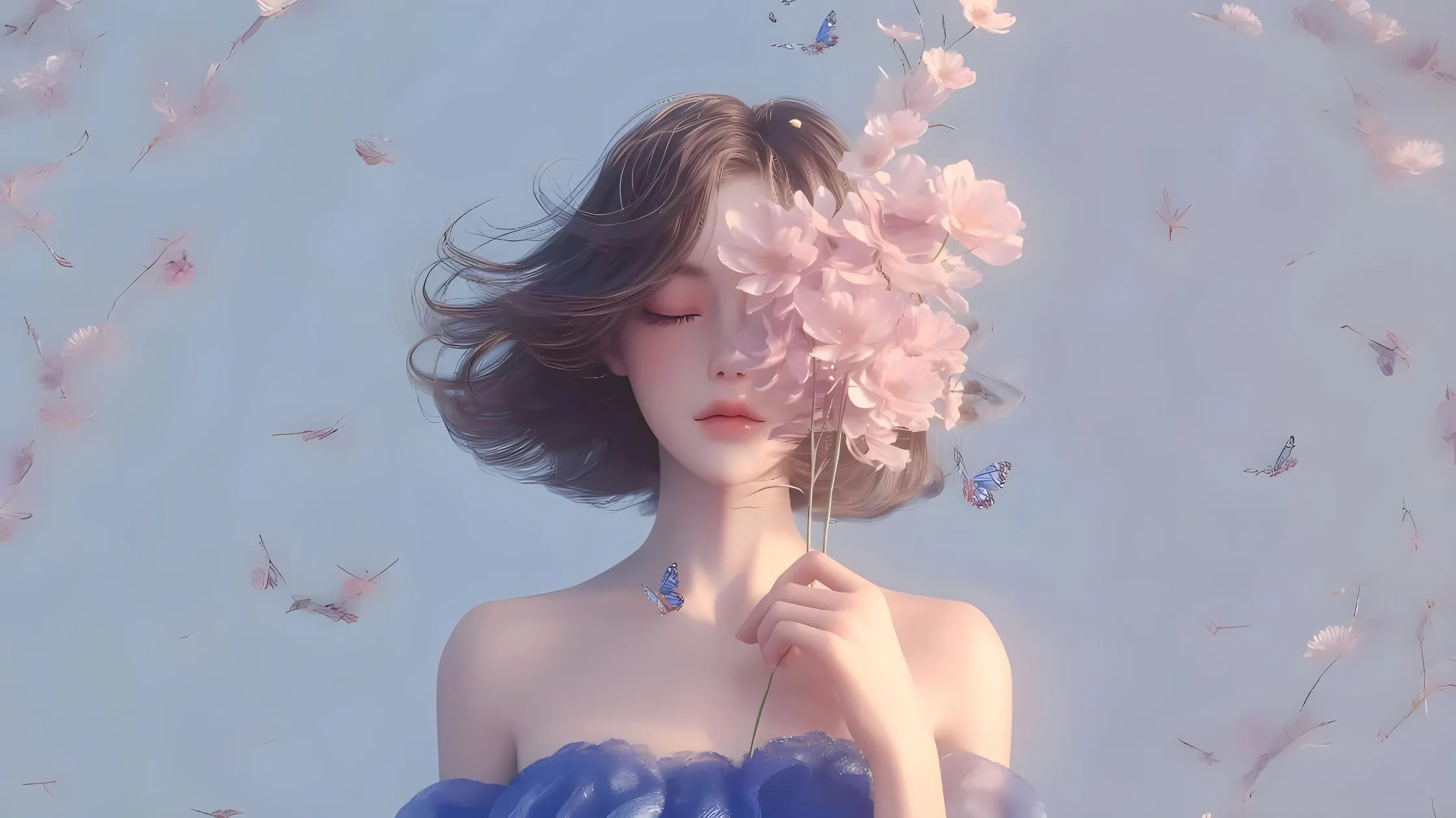 动漫 鲜花少女 治愈 壁纸预览