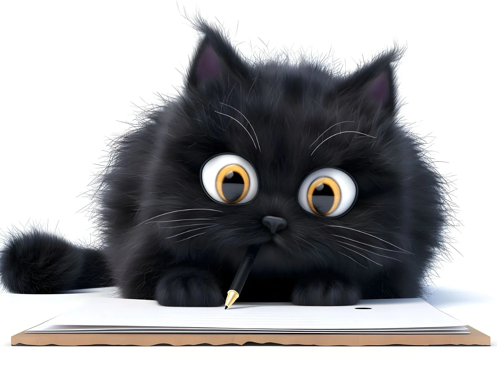 动物 可爱小黑猫 ai绘画 壁纸预览