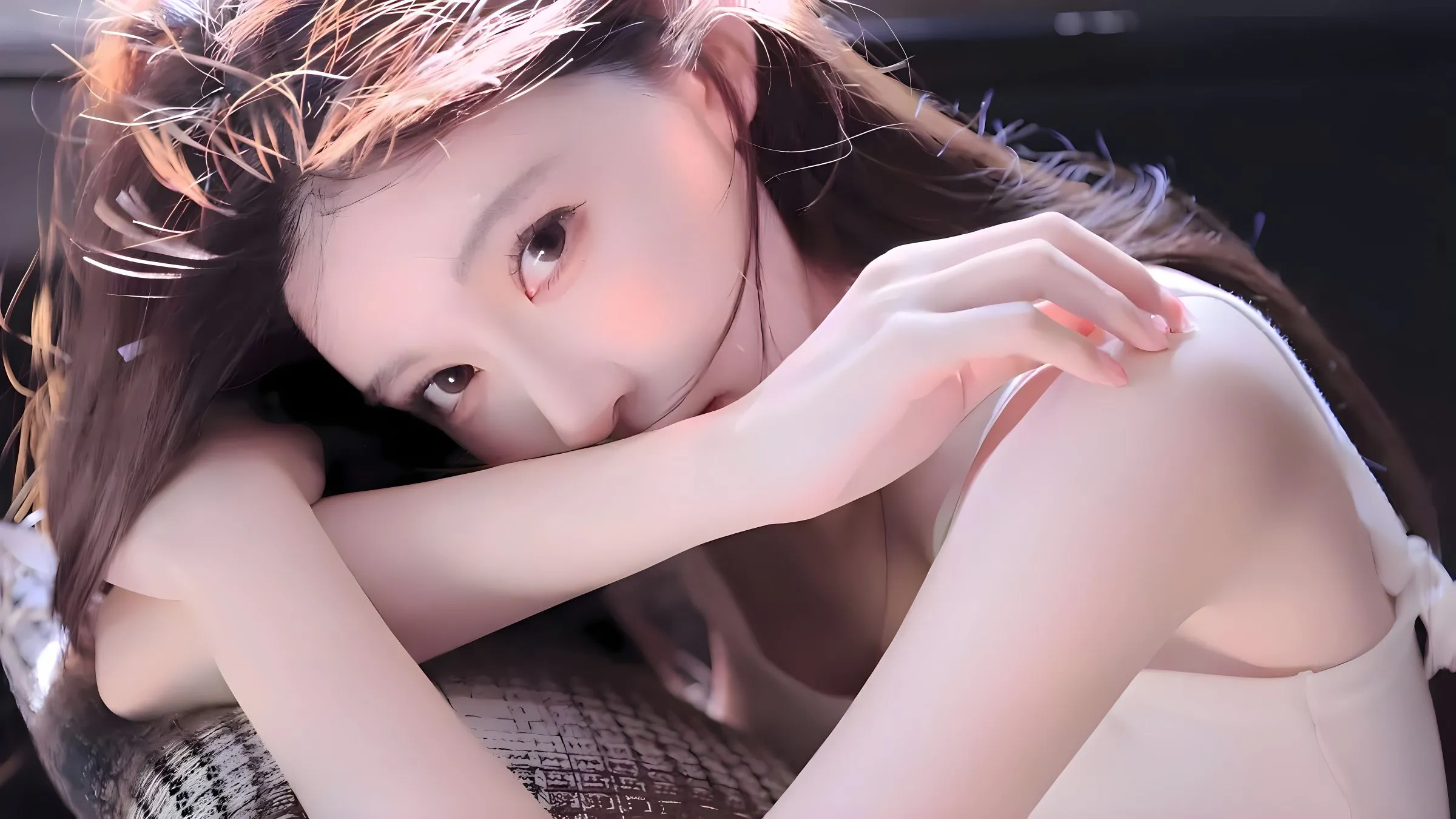 美女 阳光下的青春少女 高颜值 写真 壁纸预览