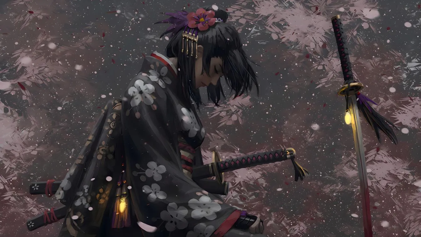 动漫 樱花少女 女武士 壁纸预览