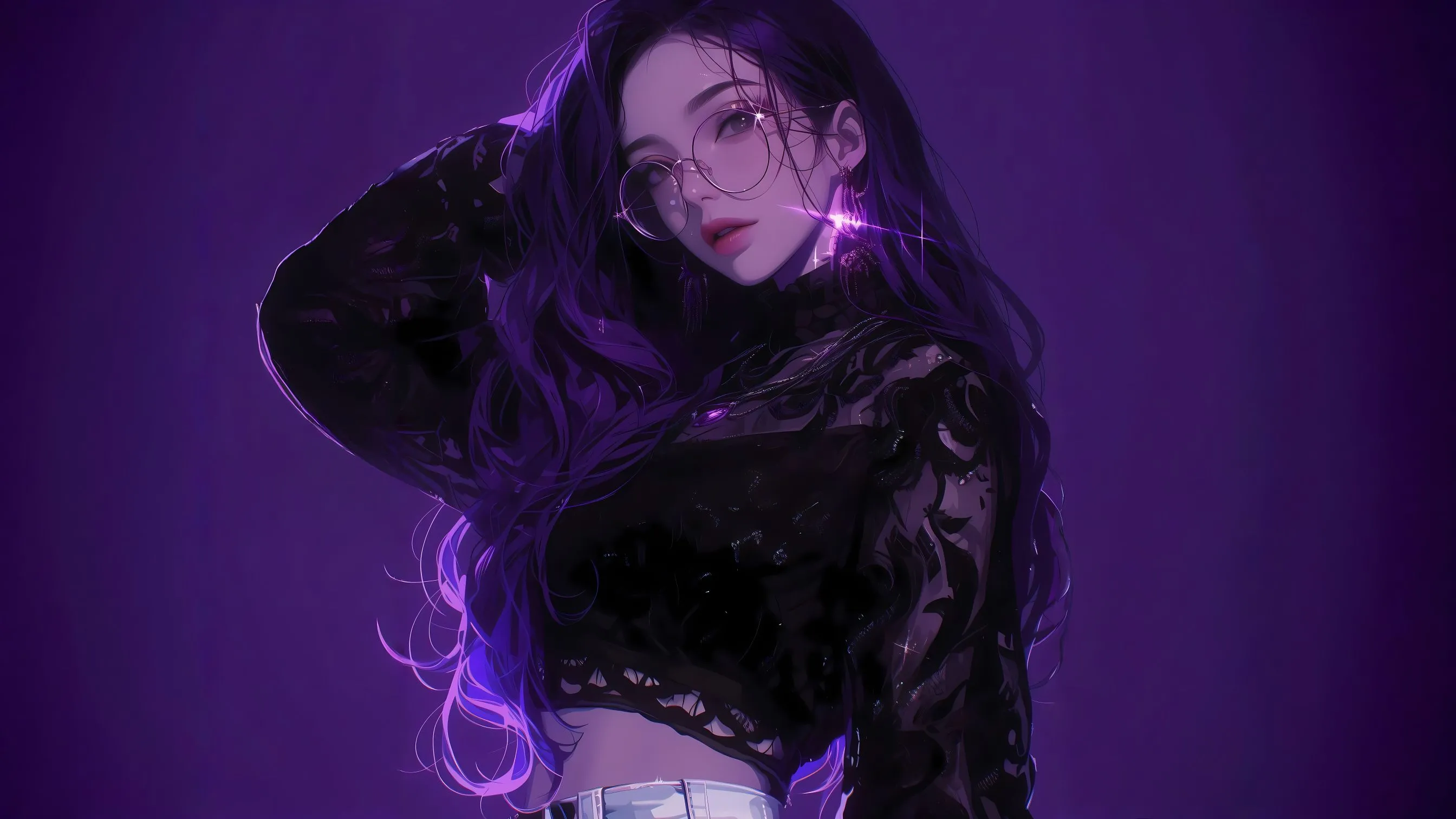 动漫 ai绘画 潮女 壁纸预览
