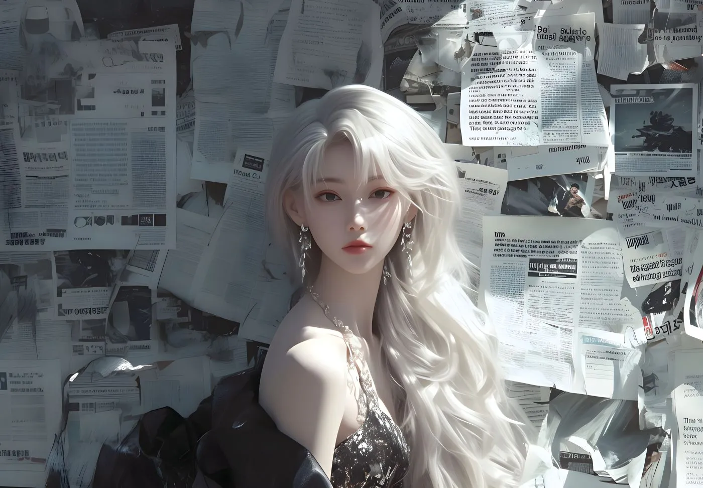 动漫 报纸美女 壁纸预览