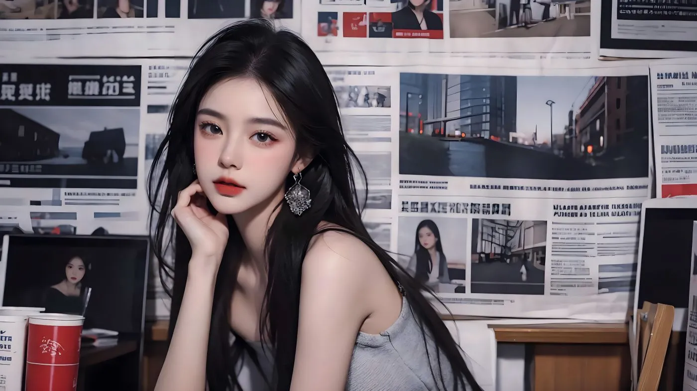 动漫 报纸美女 ai绘画 壁纸预览