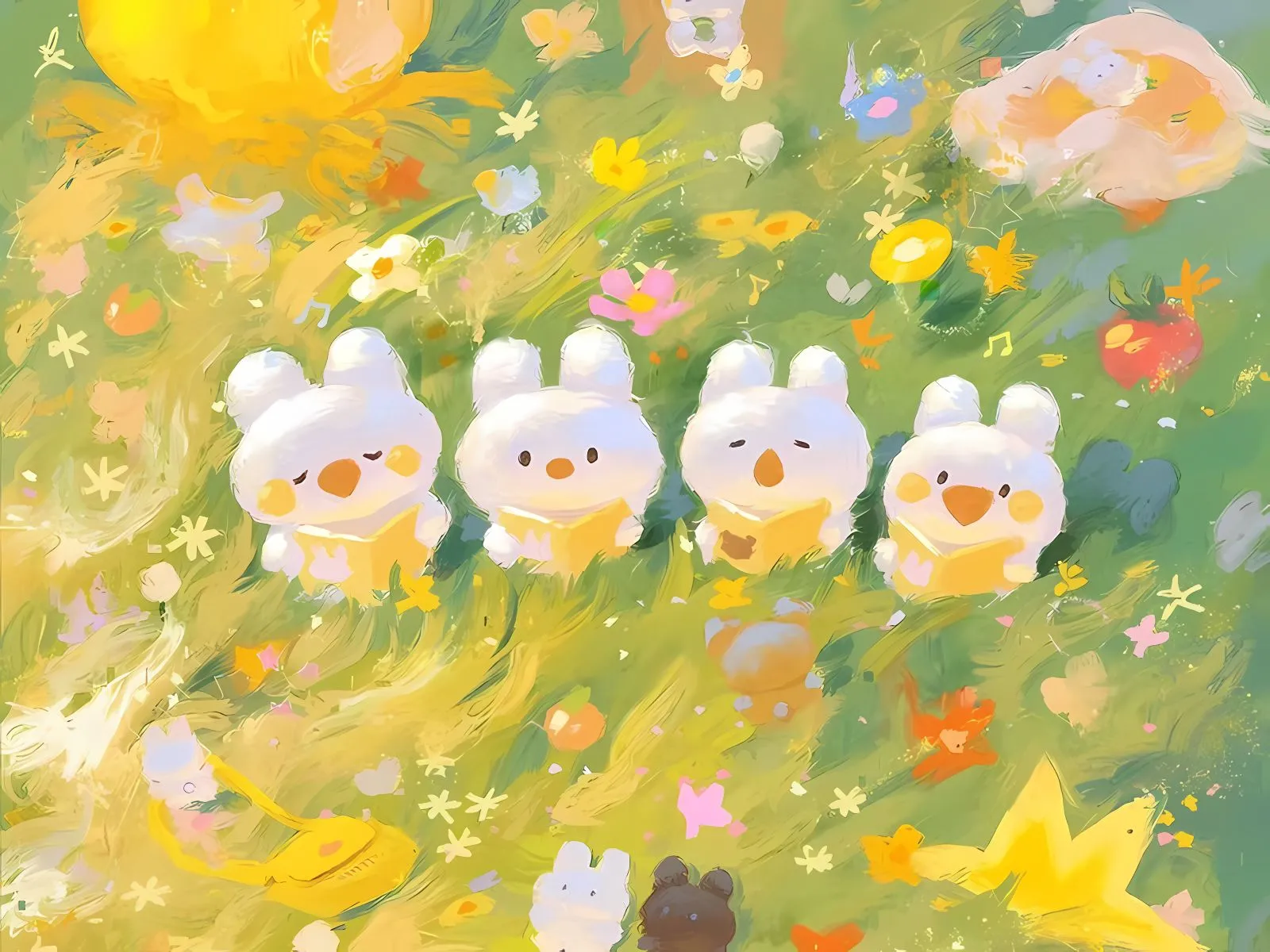 卡通 插画 治愈 可爱 壁纸预览