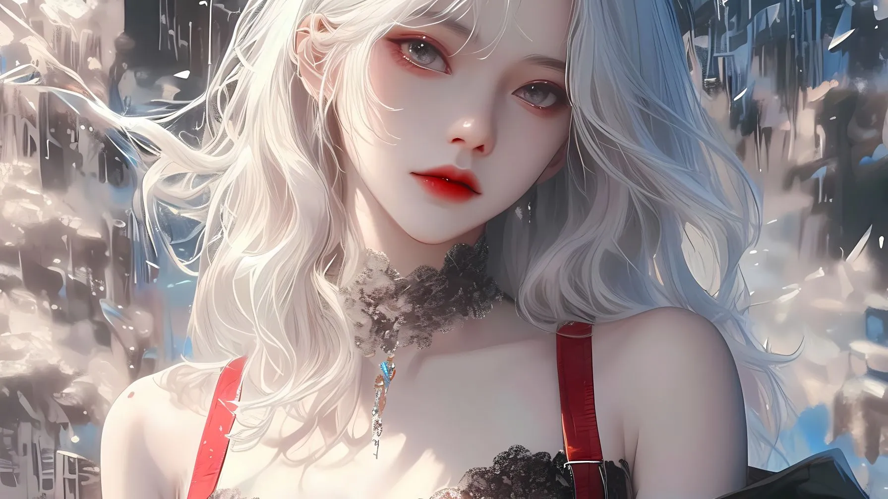 动漫 动漫少女 白发 女王范 壁纸预览
