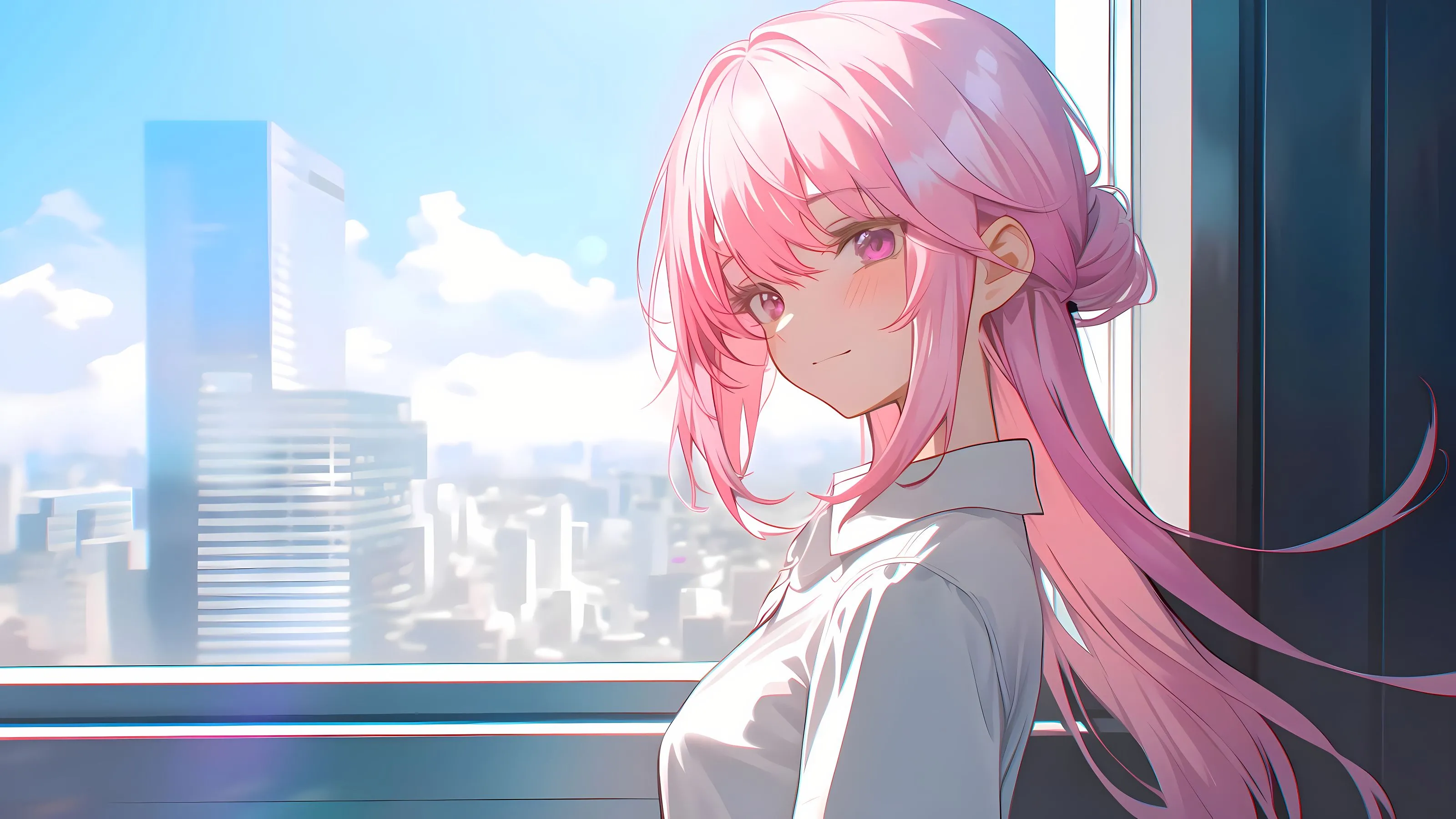 动漫 动漫少女 粉发少女 温柔知性少女 壁纸预览