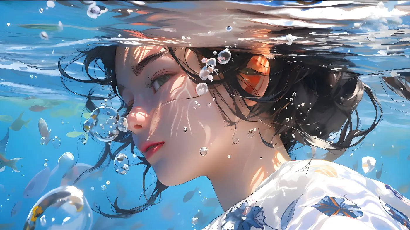 动漫 水中少女 唯美 壁纸预览