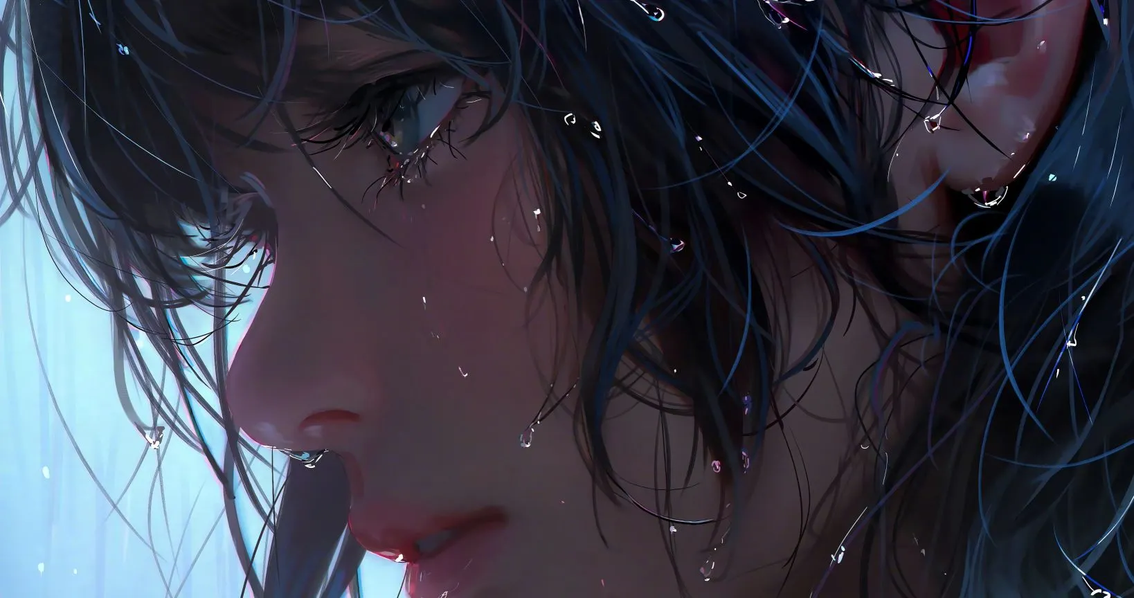 动漫 雨中少女 唯美 壁纸预览