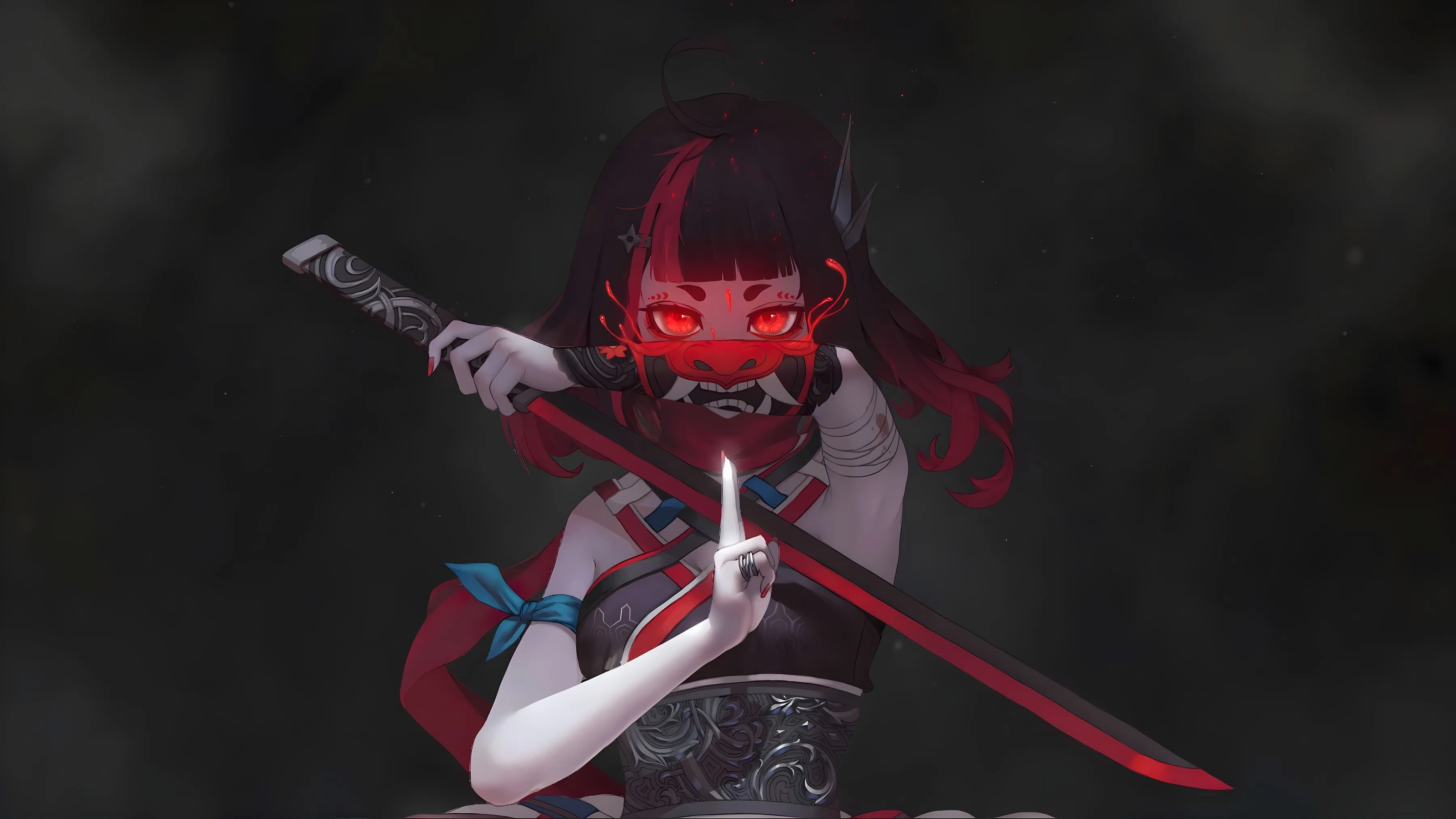 动漫 鬼面武士少女 壁纸预览