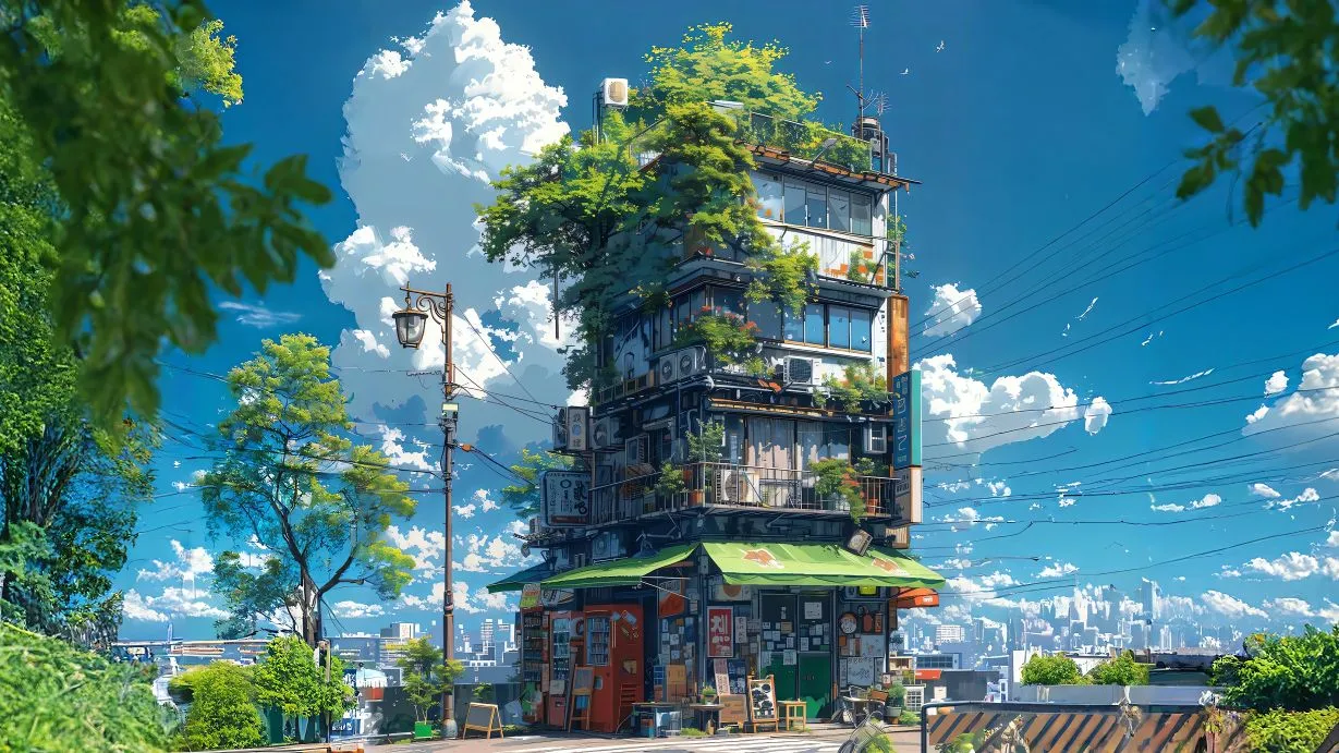 动漫 治愈 动漫场景 绿色 壁纸预览