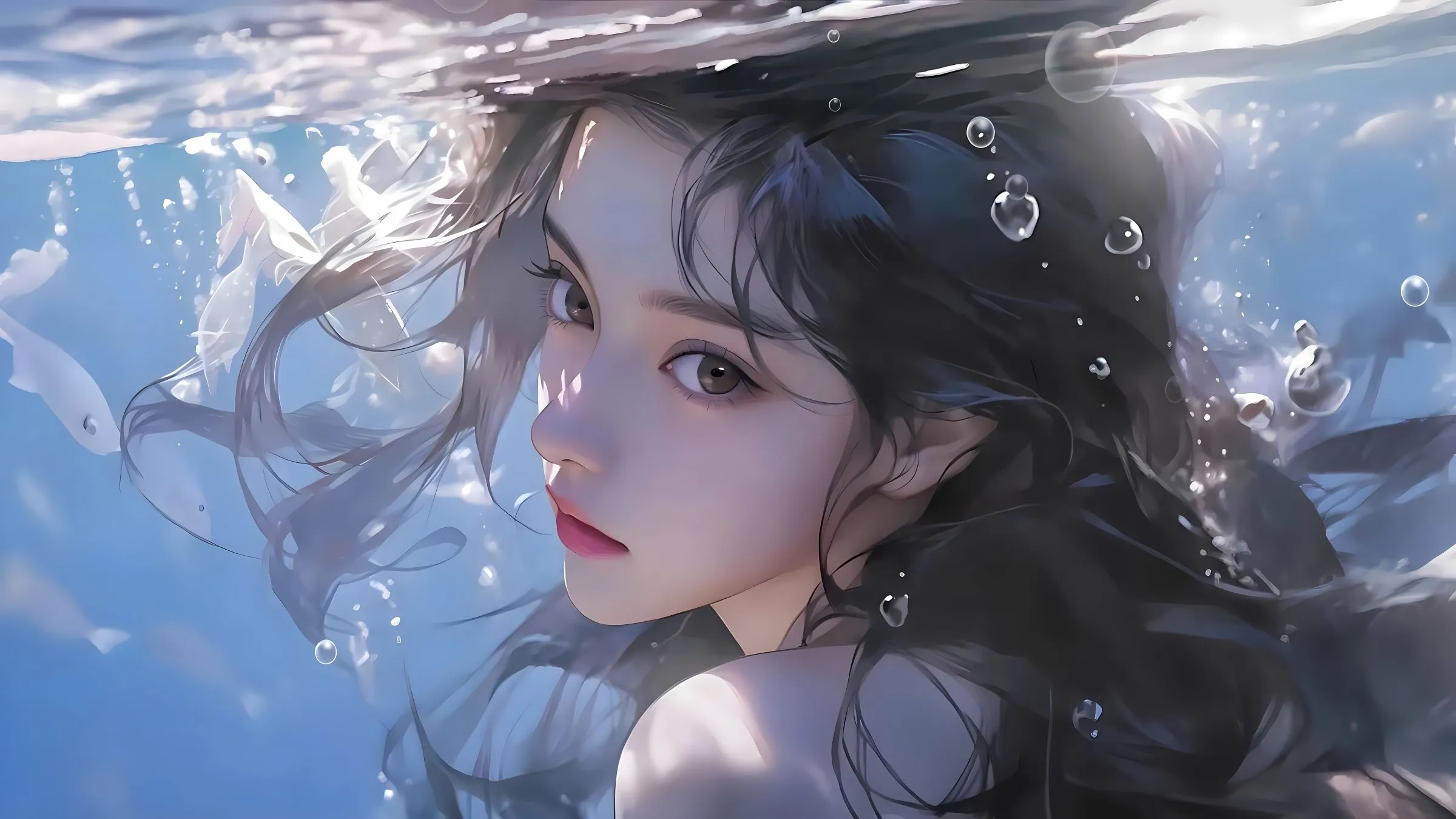 动漫 二次元 水中少女 壁纸预览