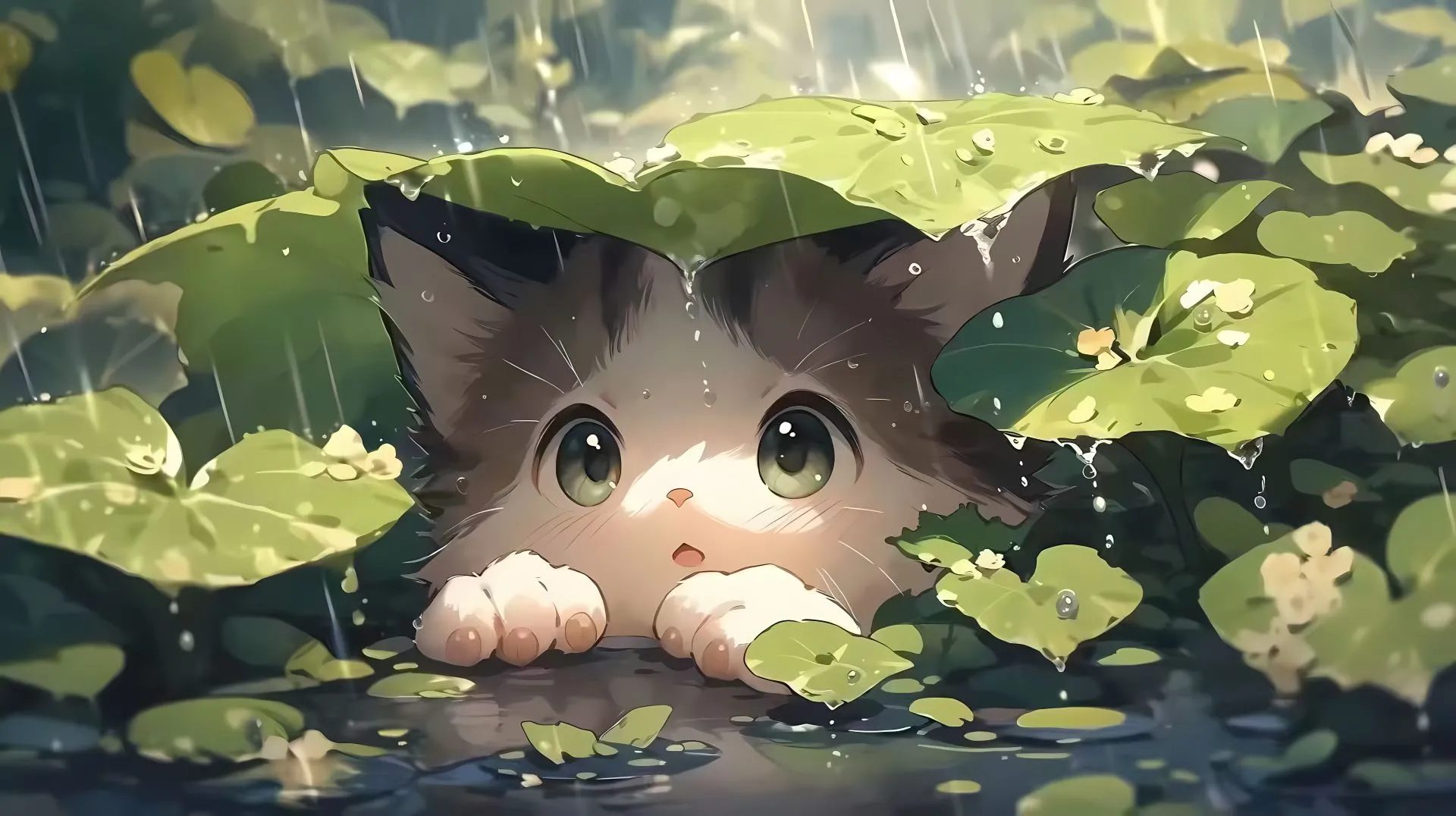 动物 猫咪 绿草 可爱 壁纸预览