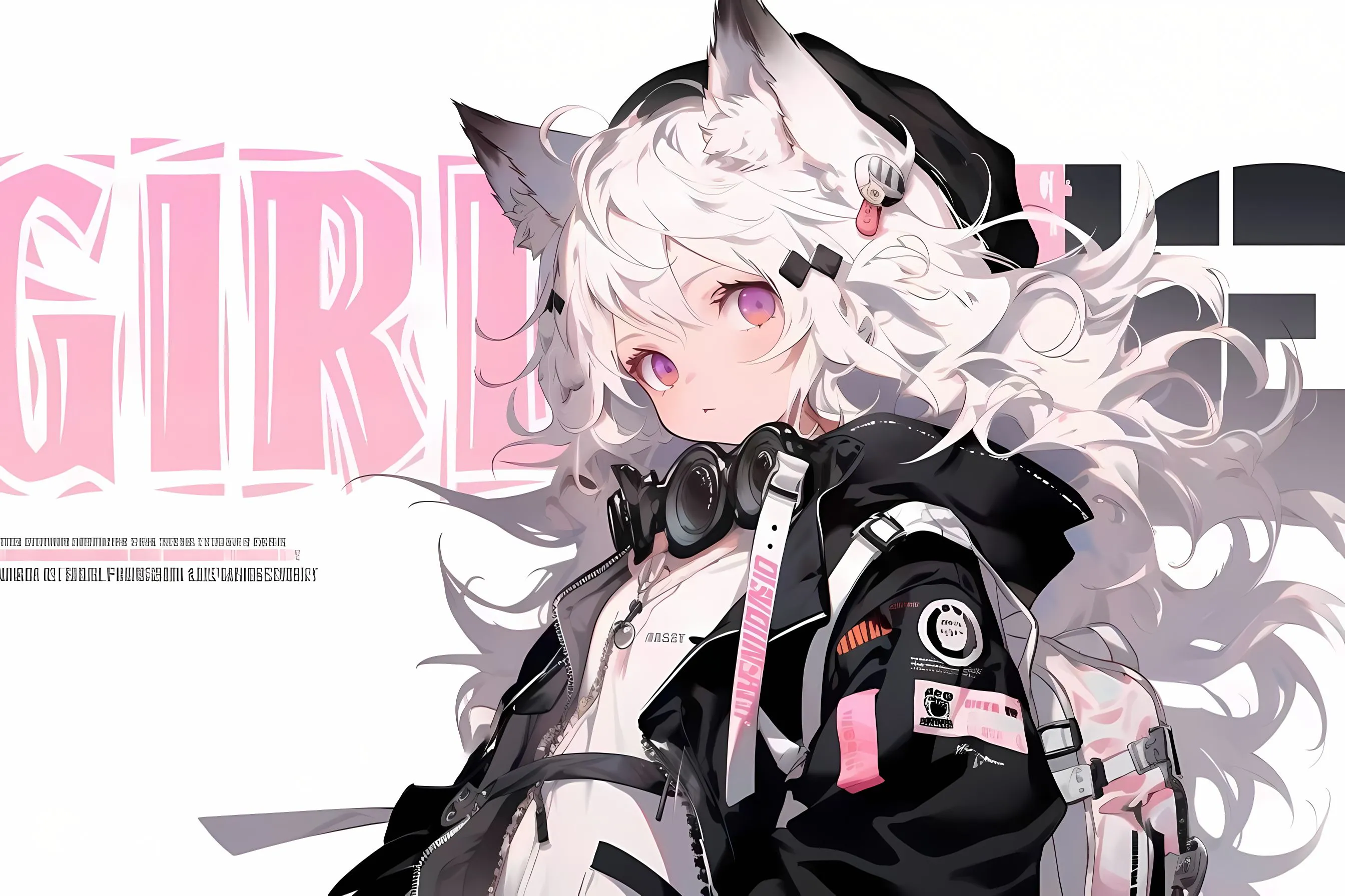 动漫 短裙猫耳动漫少女 赛博朋克 壁纸预览
