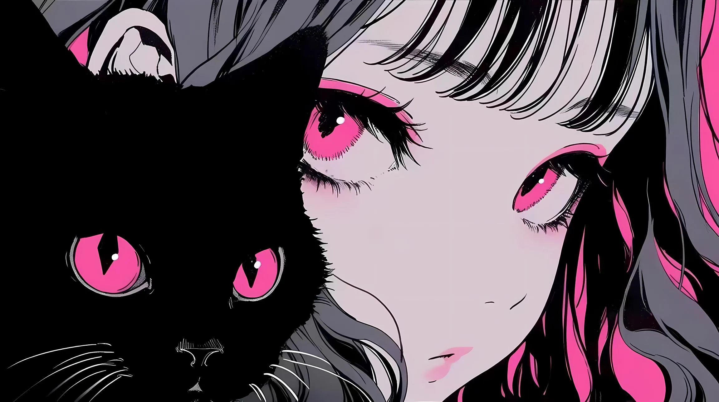 动漫 怪诞猫咪女孩 可爱 唯美 壁纸预览