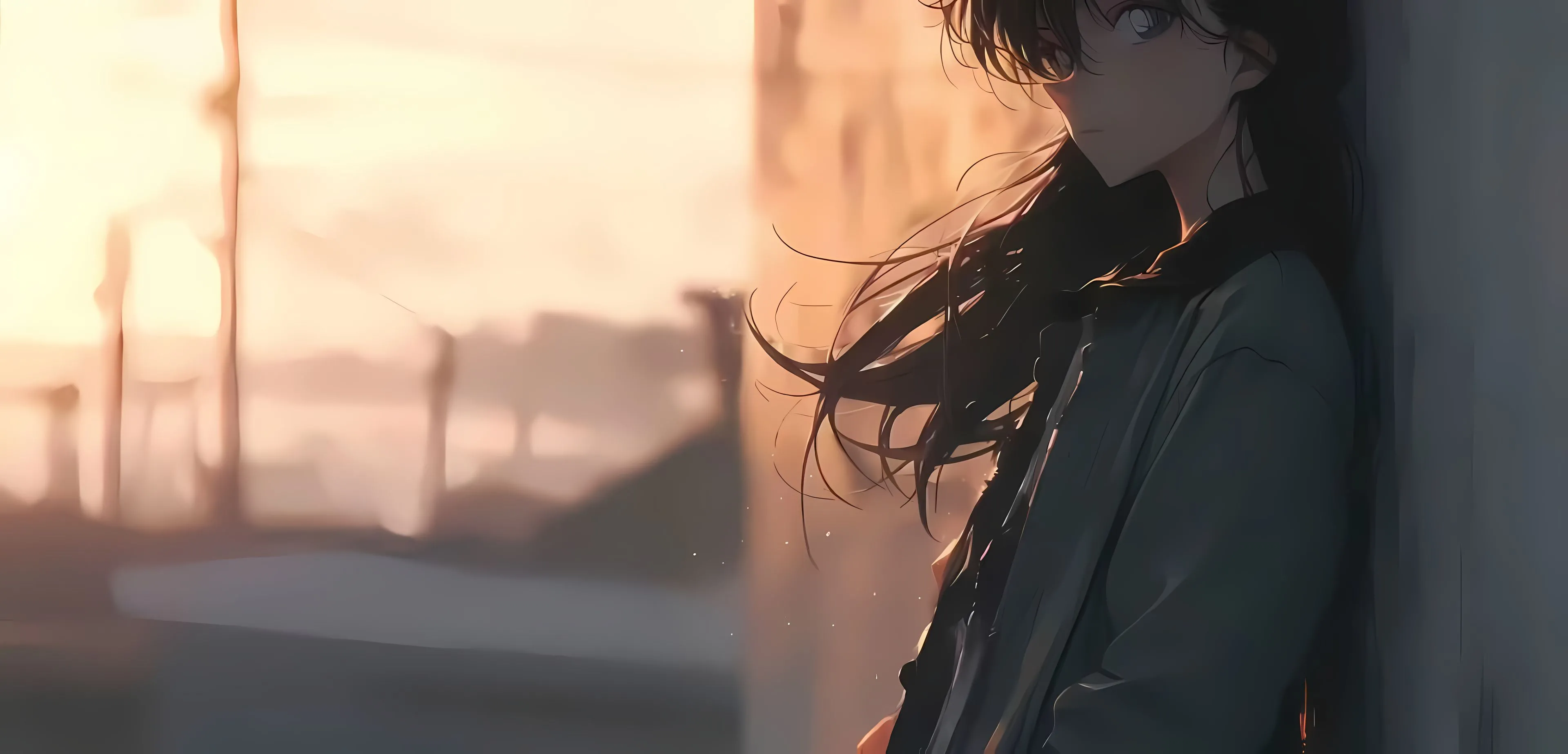 动漫 女孩 黄昏下的少女 壁纸预览