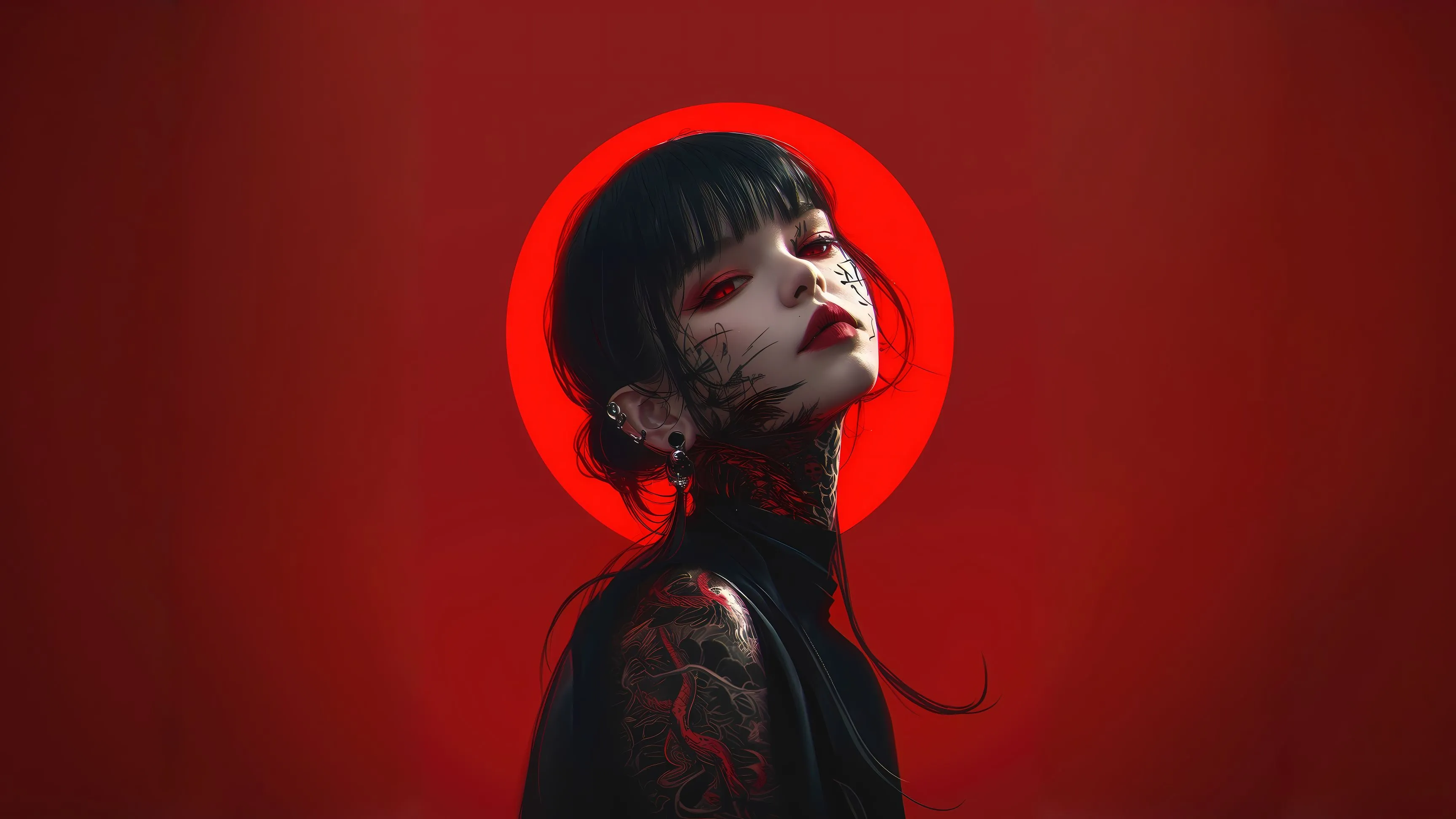 动漫 暗黑系 恶魔小少女 红色少女 壁纸预览