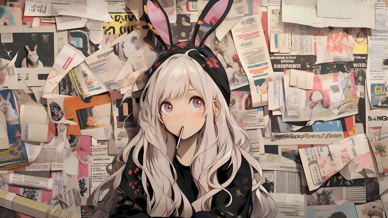 动漫 动漫少女 甜美 报纸美女 壁纸预览