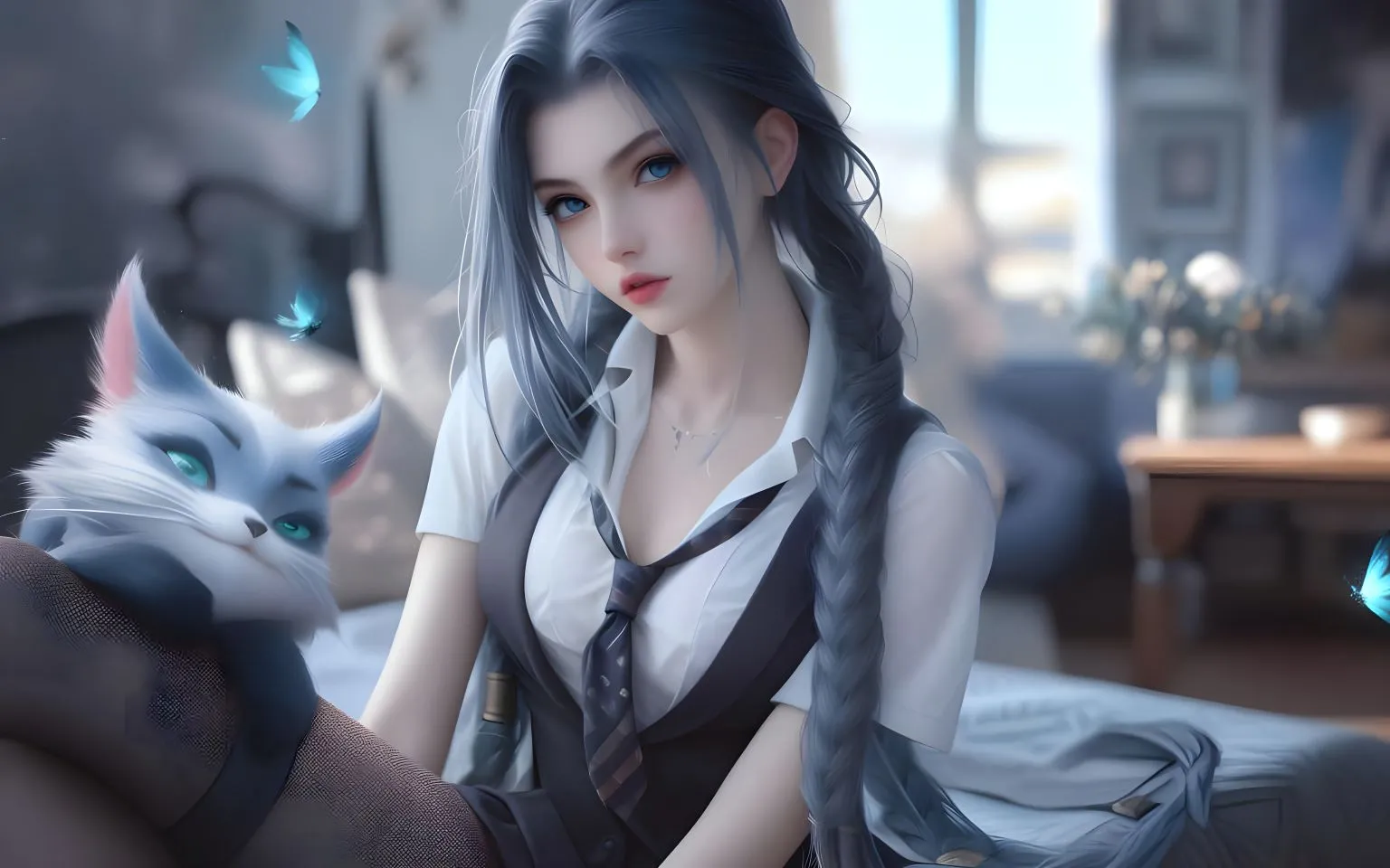 动漫 JK制服少女 动漫少女 壁纸预览