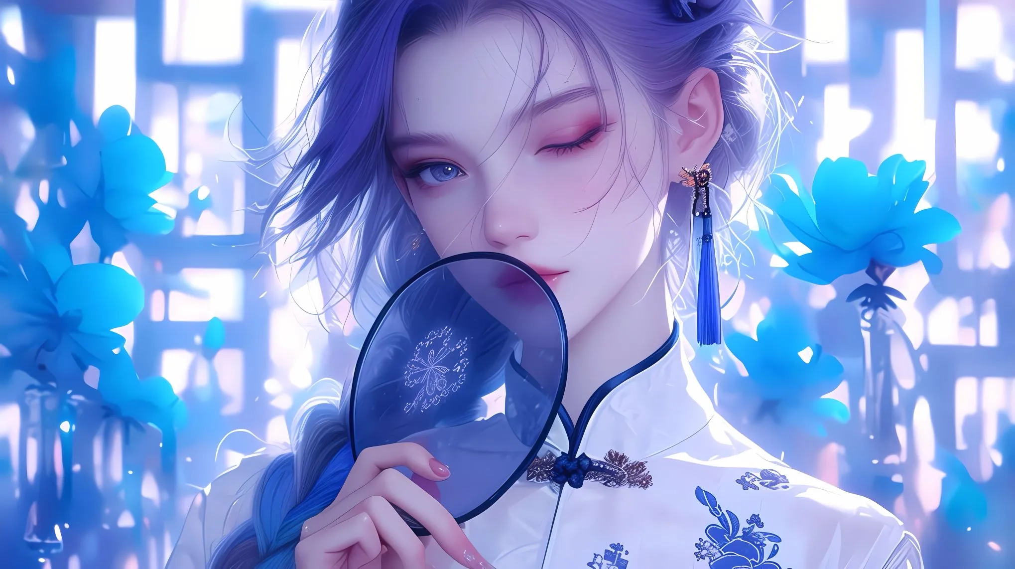 动漫 动漫少女 江南美人 紫发少女 壁纸预览