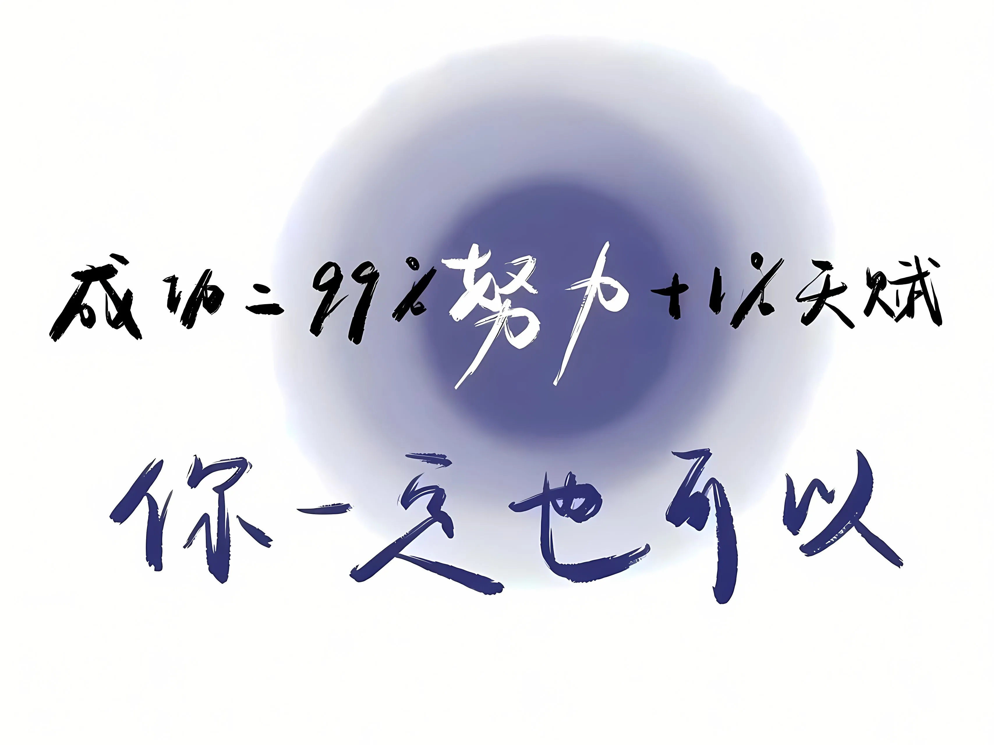 励志 文字 激励 成功=99%努力+1%天赋：你一定也可以 壁纸预览