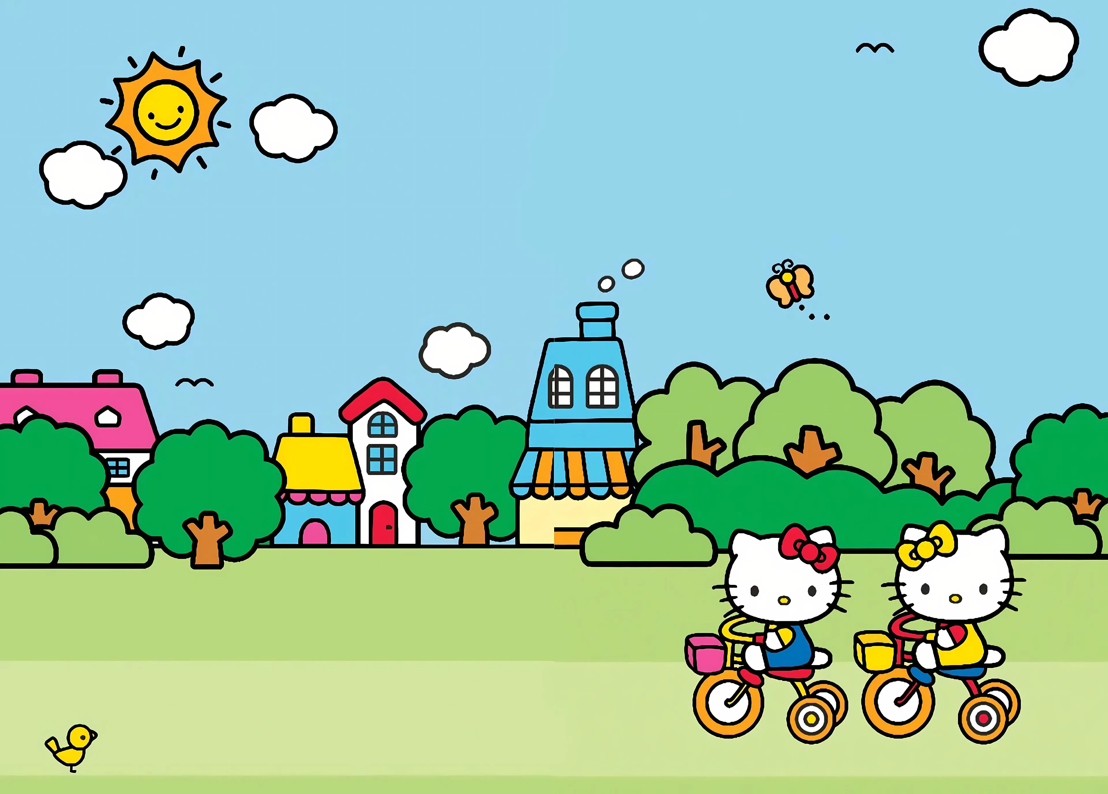 卡通 helloKitty 可爱 绿色 壁纸预览