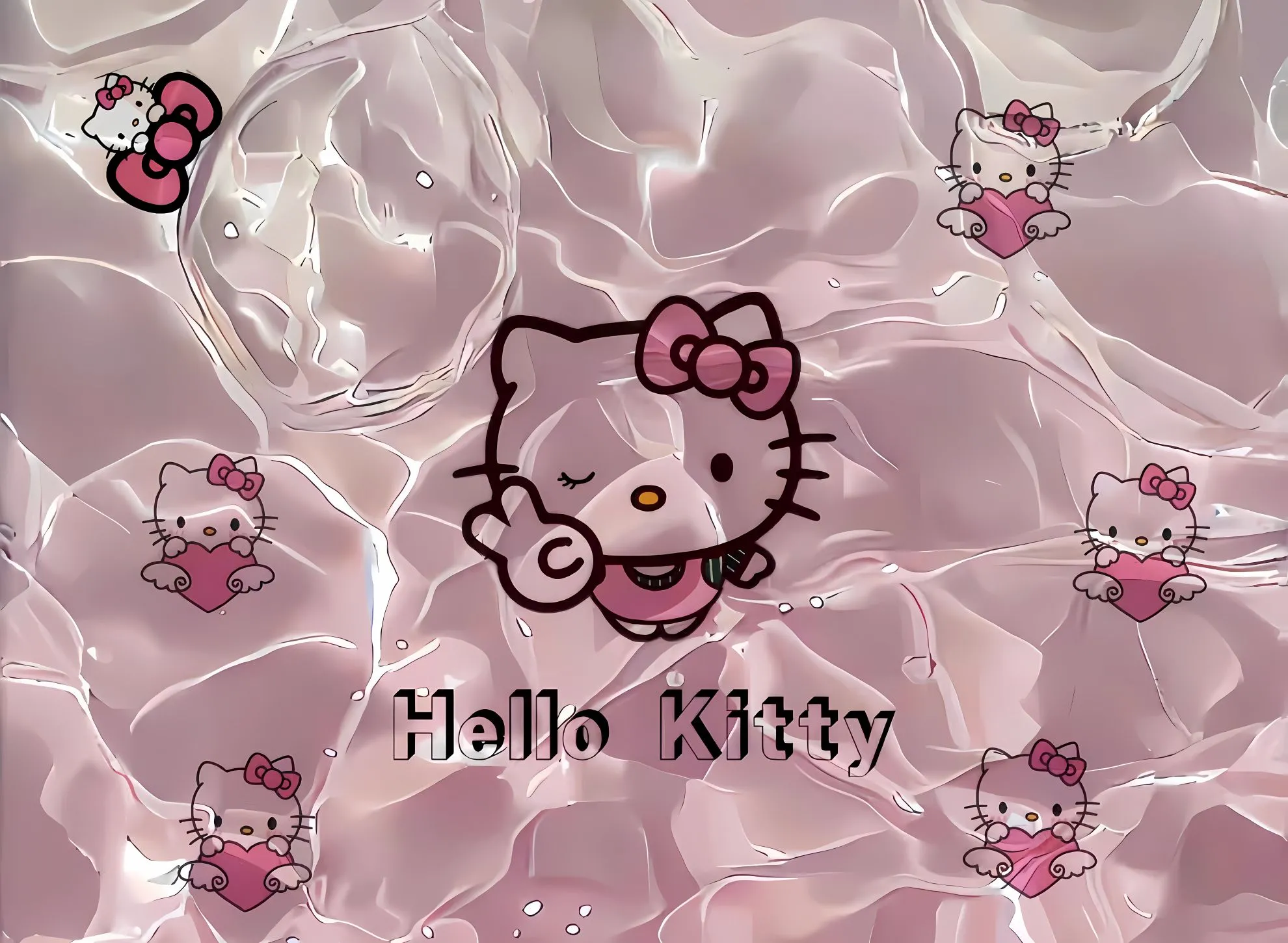 卡通 helloKitty 清凉 粉色 壁纸预览